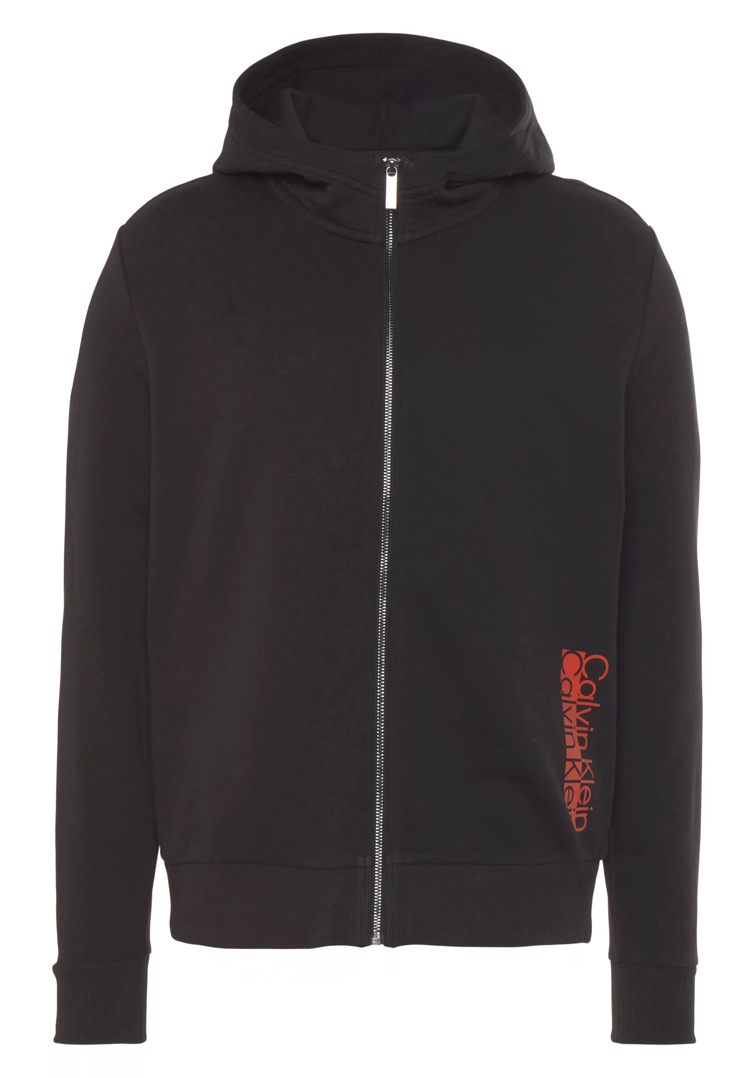 Calvin Klein Sweatjacke "OFF-PLACED LOGO ZIP THRU HOODIE", mit Kapuze günstig online kaufen