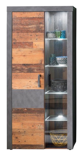 trendteam Vitrine Indy (Vitrinenschrank in Used Wood Dekor, 10 Fächer, 87 x günstig online kaufen