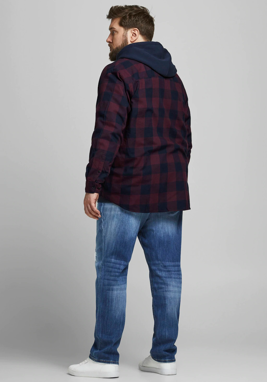 Jack & Jones Herren Freizeit Hemd JJEGINGHAM Comfort Fit Plussize günstig online kaufen