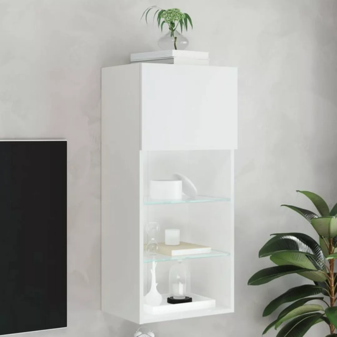 vidaXL TV-Schrank TV-Schrank mit LED-Leuchten Weiß 40,5x30x90 cm günstig online kaufen