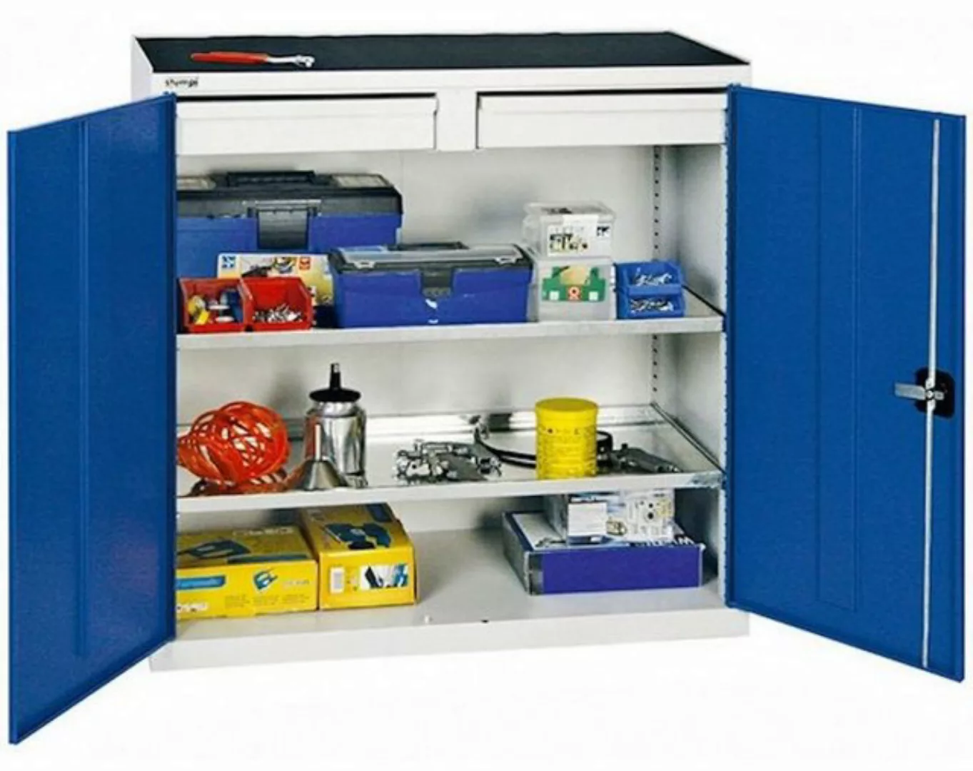 PROREGAL® Werkzeugschrank Werkzeugschrank 2 Türen, HxBxT 100x100x50cm, Lich günstig online kaufen