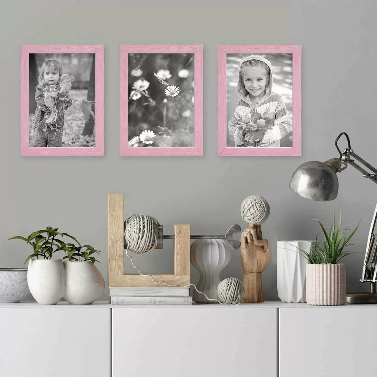 PHOTOLINI Bilderrahmen 3er Set Massivholz-Rahmen - günstig online kaufen