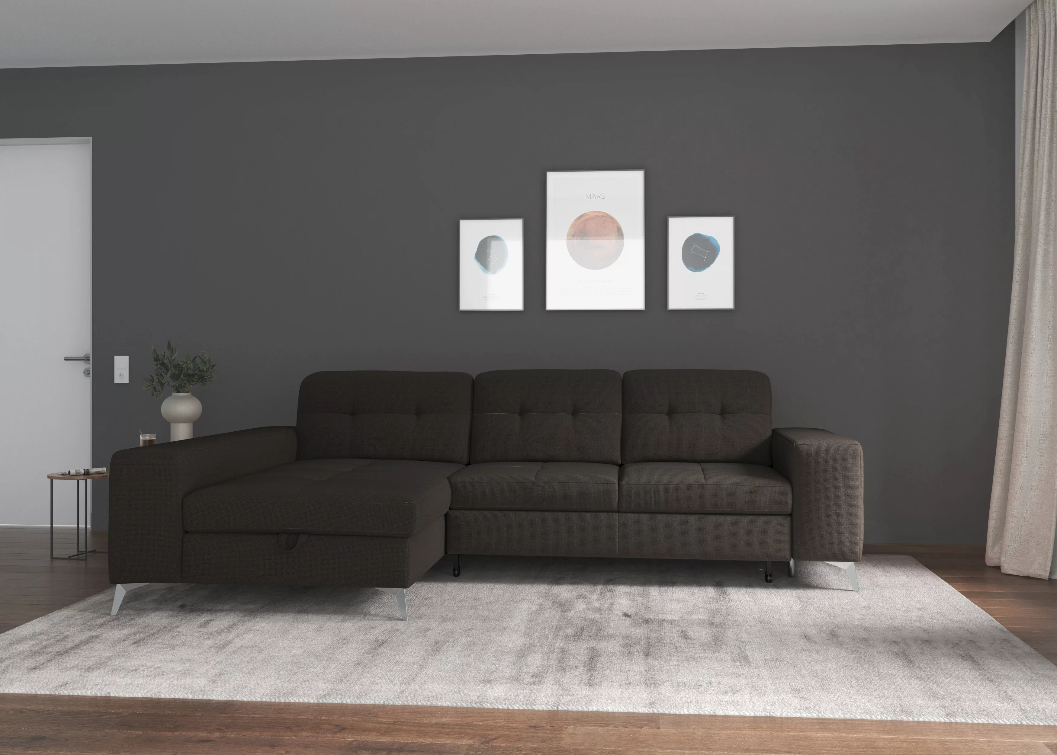 sit&more Ecksofa "Baviene L-Form", inklusive Sitztiefenverstellung und Fede günstig online kaufen