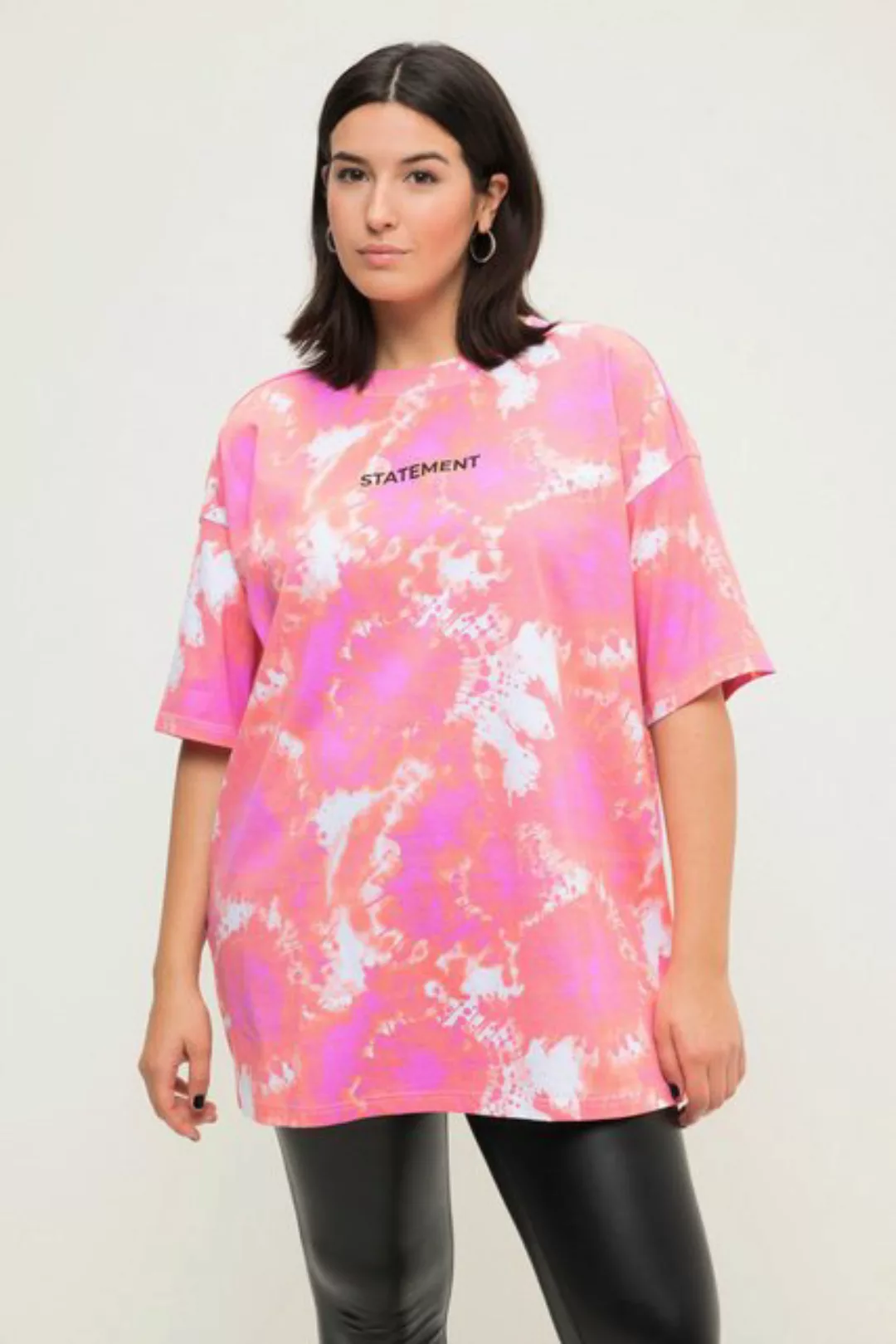 Studio Untold Rundhalsshirt T-Shirt oversized Batikprint Statement Rundhals günstig online kaufen