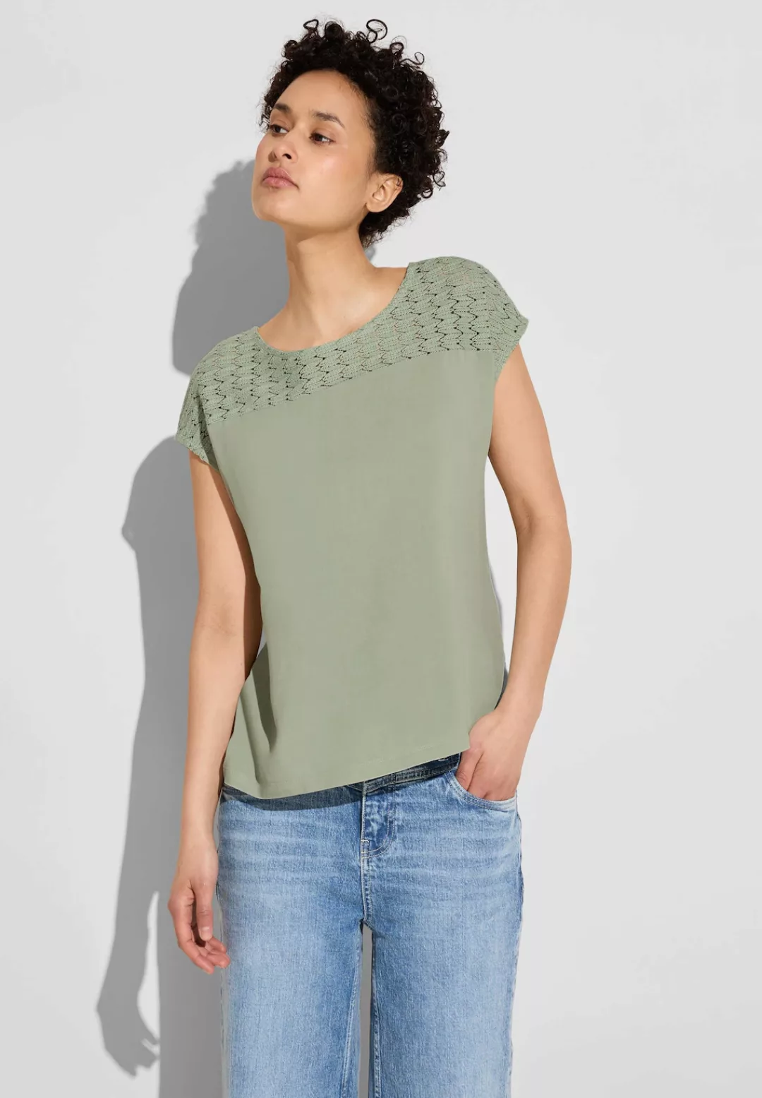 STREET ONE T-Shirt mat-mix shirt w.crochet günstig online kaufen
