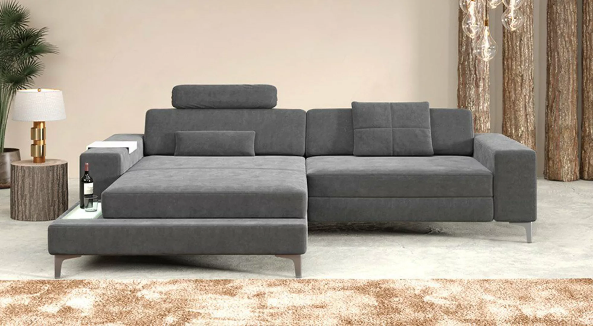 BULLHOFF Ecksofa Designsofa Ecksofa »MÜNCHEN IV« Eckcouch L-Form Sofa LED C günstig online kaufen