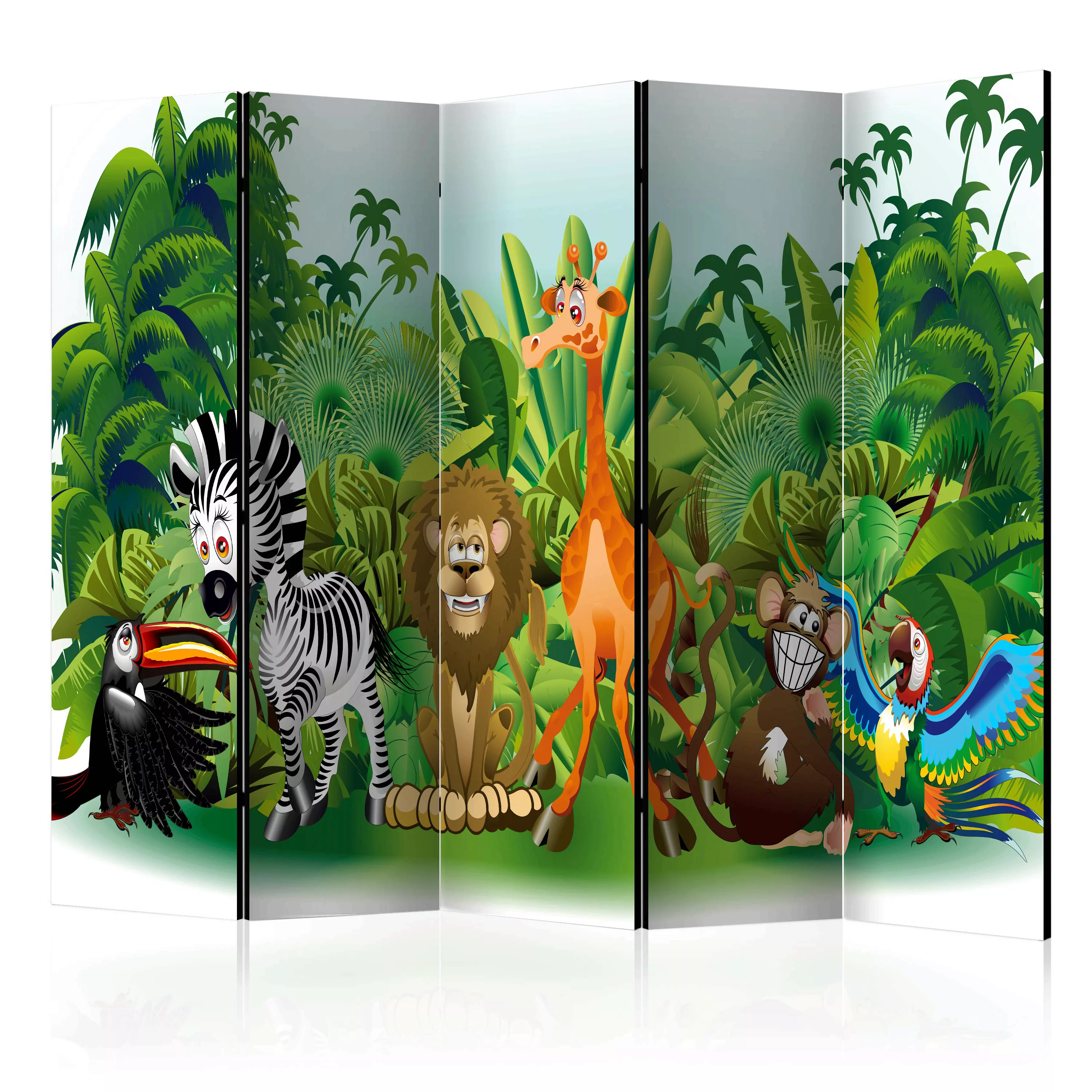 5-teiliges Paravent - Jungle Animals Ii [room Dividers] günstig online kaufen