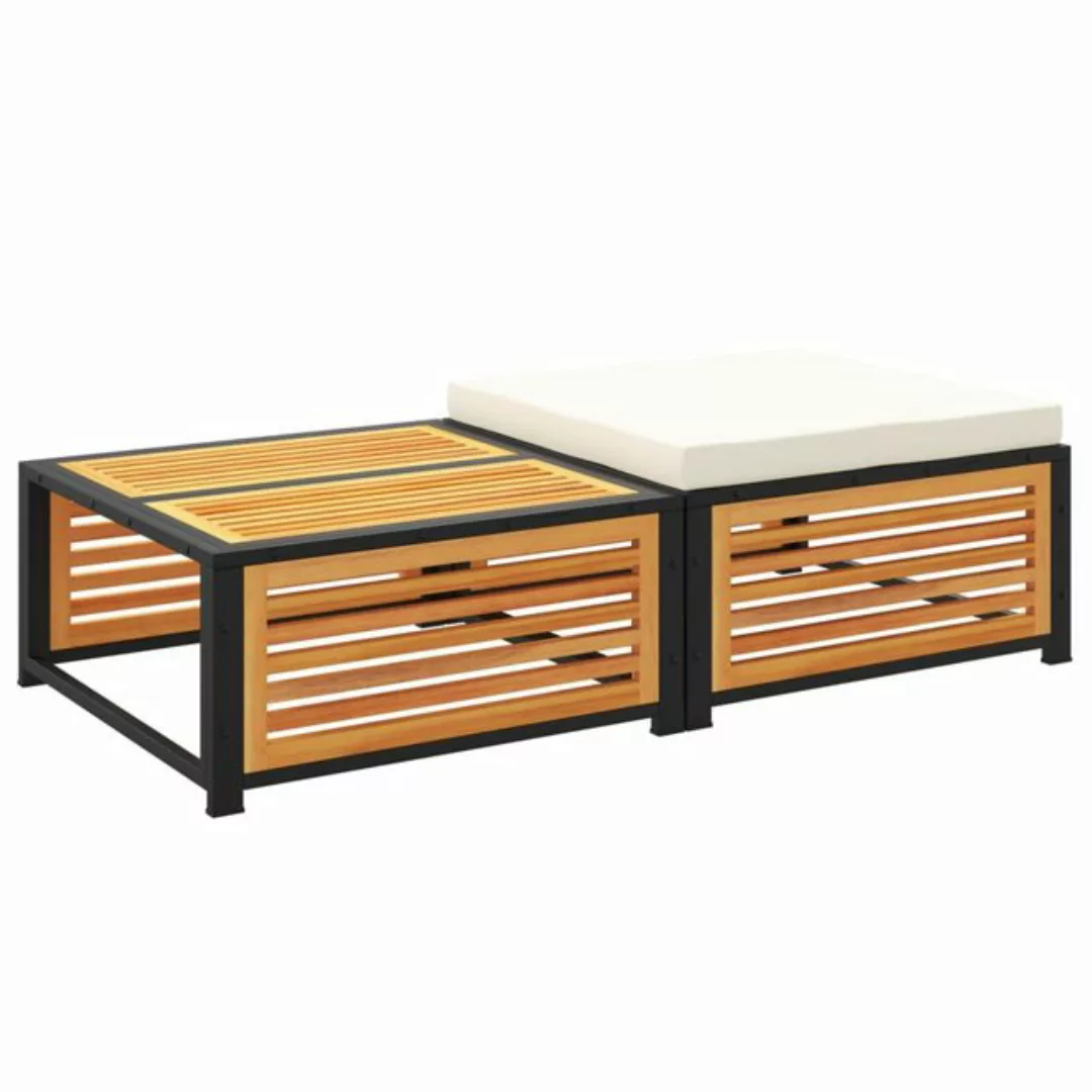 vidaXL Sofaelement Gartentisch mit Hocker Massivholz Akazie (1 St) günstig online kaufen