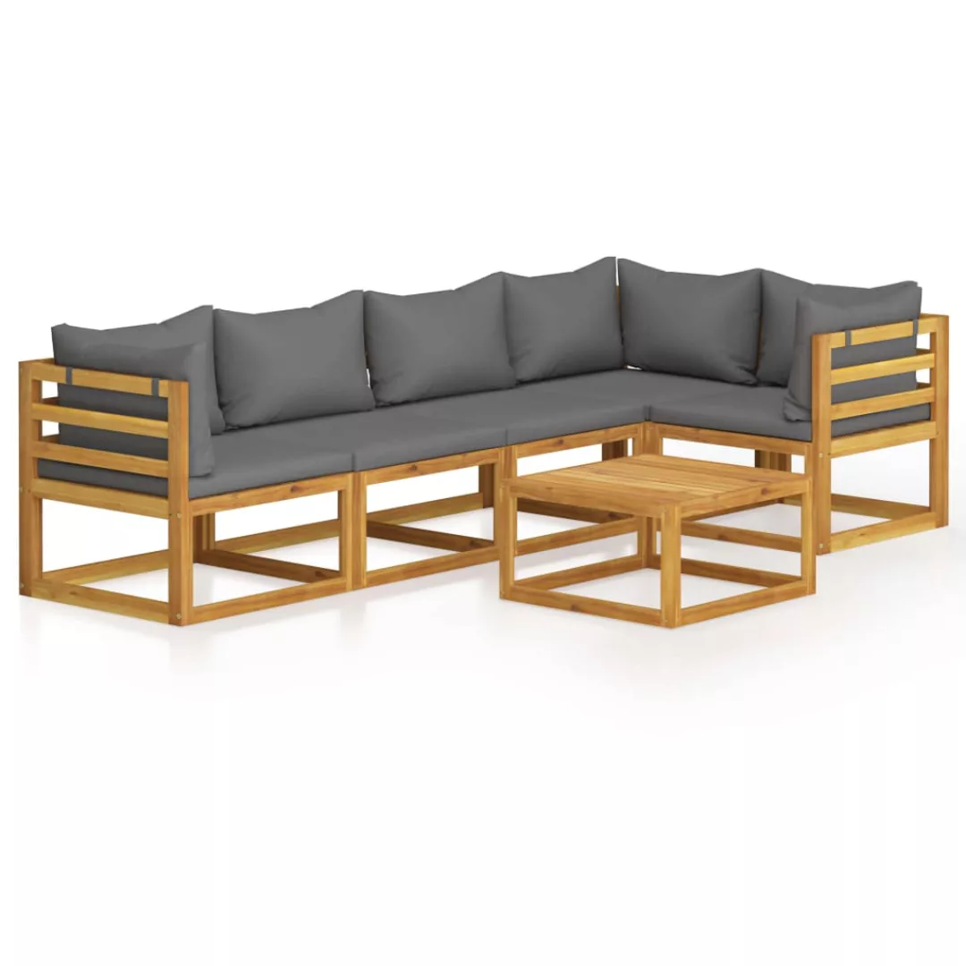 6-tlg. Garten-lounge-set Mit Auflagen Massivholz Akazie günstig online kaufen