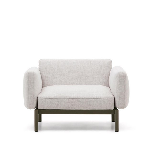Natur24 Sofa Outdoor-Sessel Sorells 116,5 x 73 x 104 cm Aluminium Grün günstig online kaufen