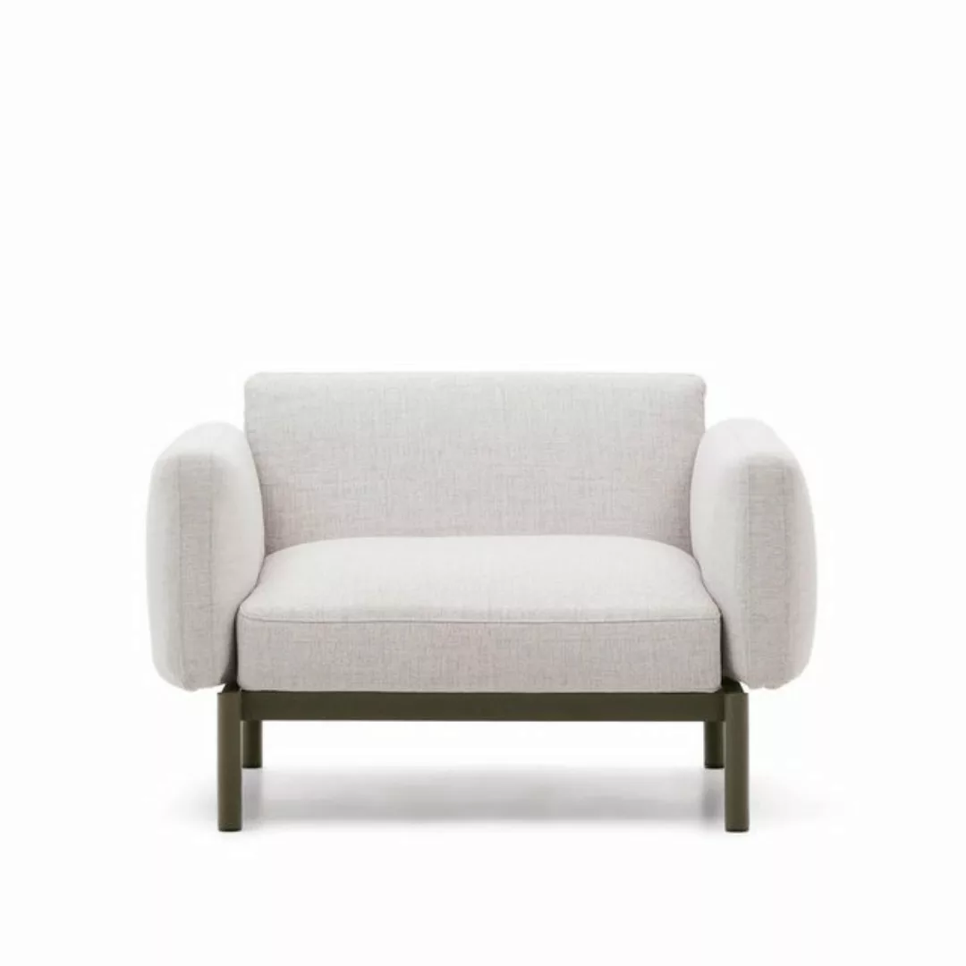 Natur24 Sofa Outdoor-Sessel Sorells 116,5 x 73 x 104 cm Aluminium Grün günstig online kaufen