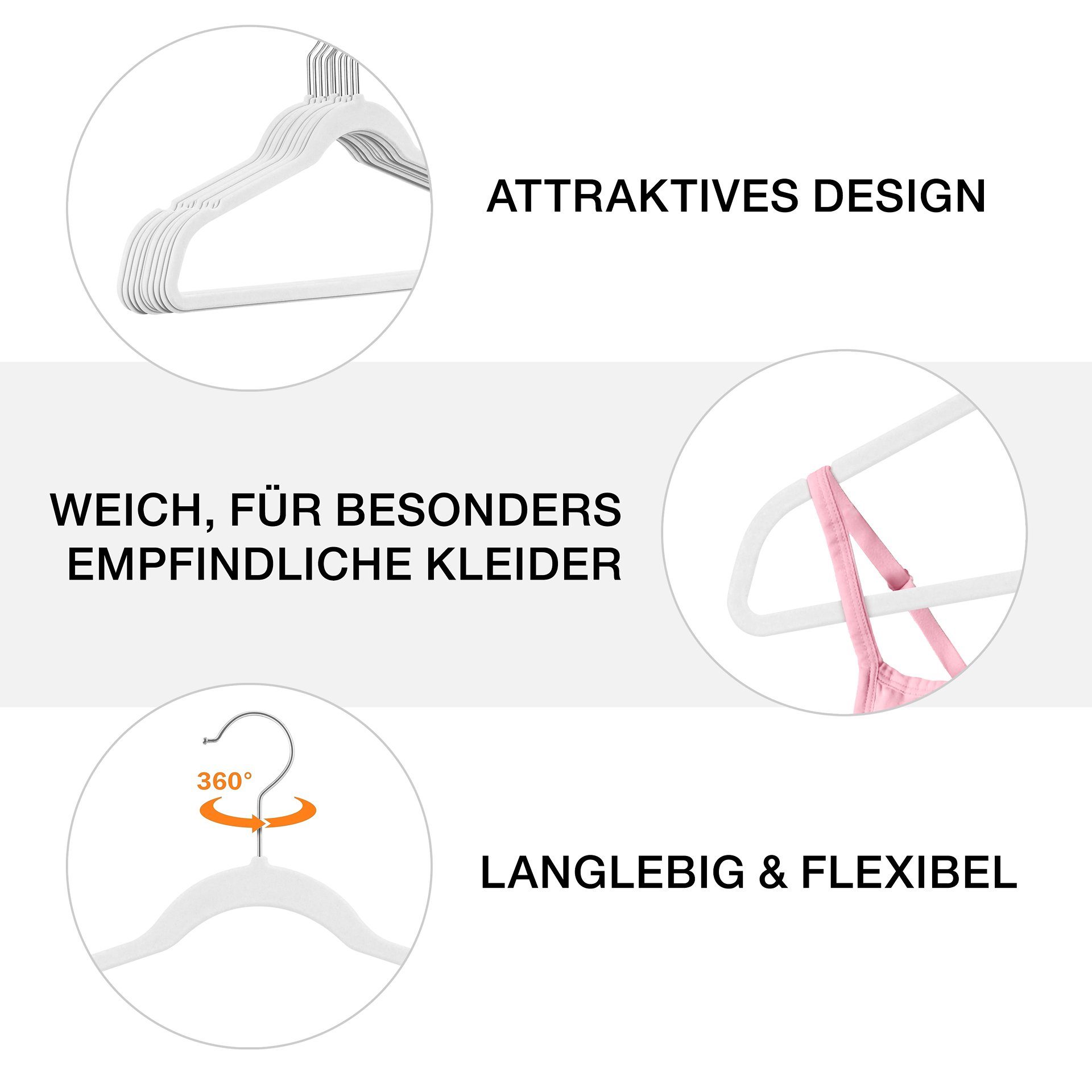 StickandShine Kleiderbügel Samt Kleiderbügel verschiedenen Farben günstig online kaufen