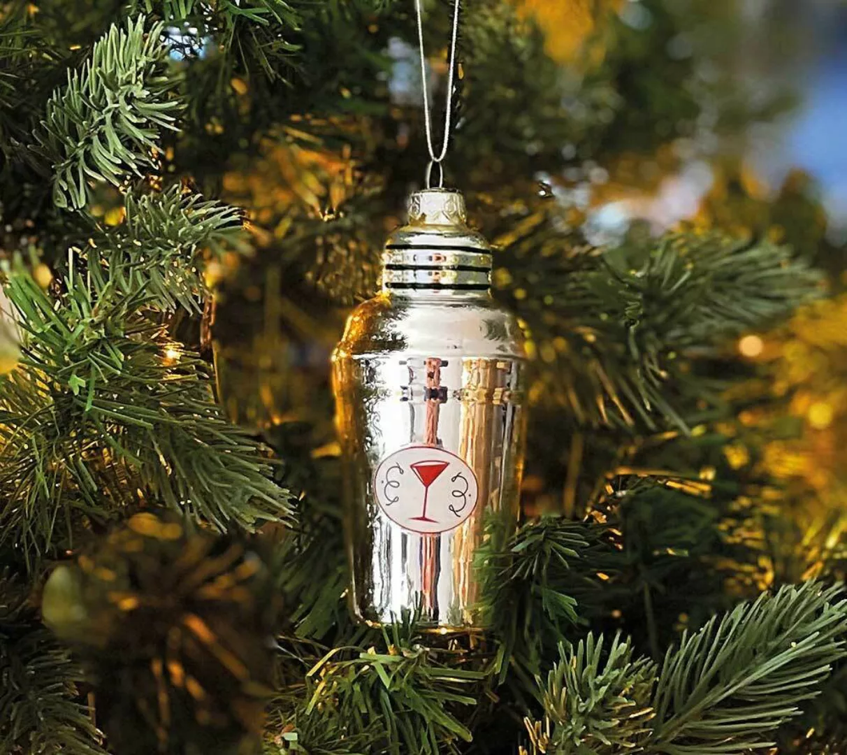 Christbaumschmuck Cocktailshaker Echt Glas Silber Shaker Weihnachtsbaumschm günstig online kaufen