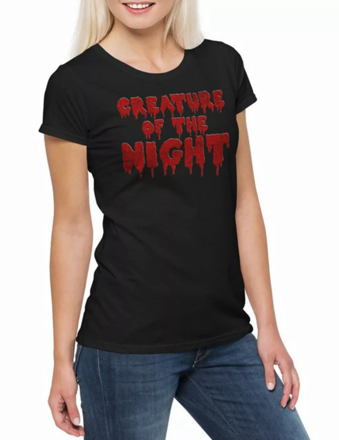 Urban Backwoods Print-Shirt Creature of the Night Damen T-Shirt Band Punk D günstig online kaufen