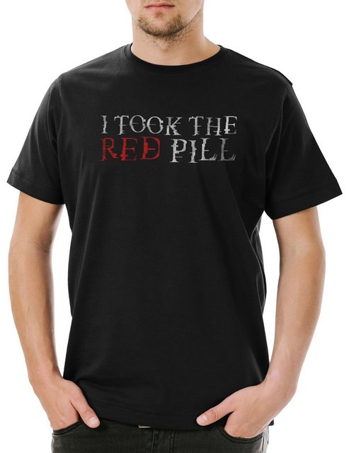 Urban Backwoods Print-Shirt I Took The Red Pill Herren T-Shirt Blue Knowled günstig online kaufen