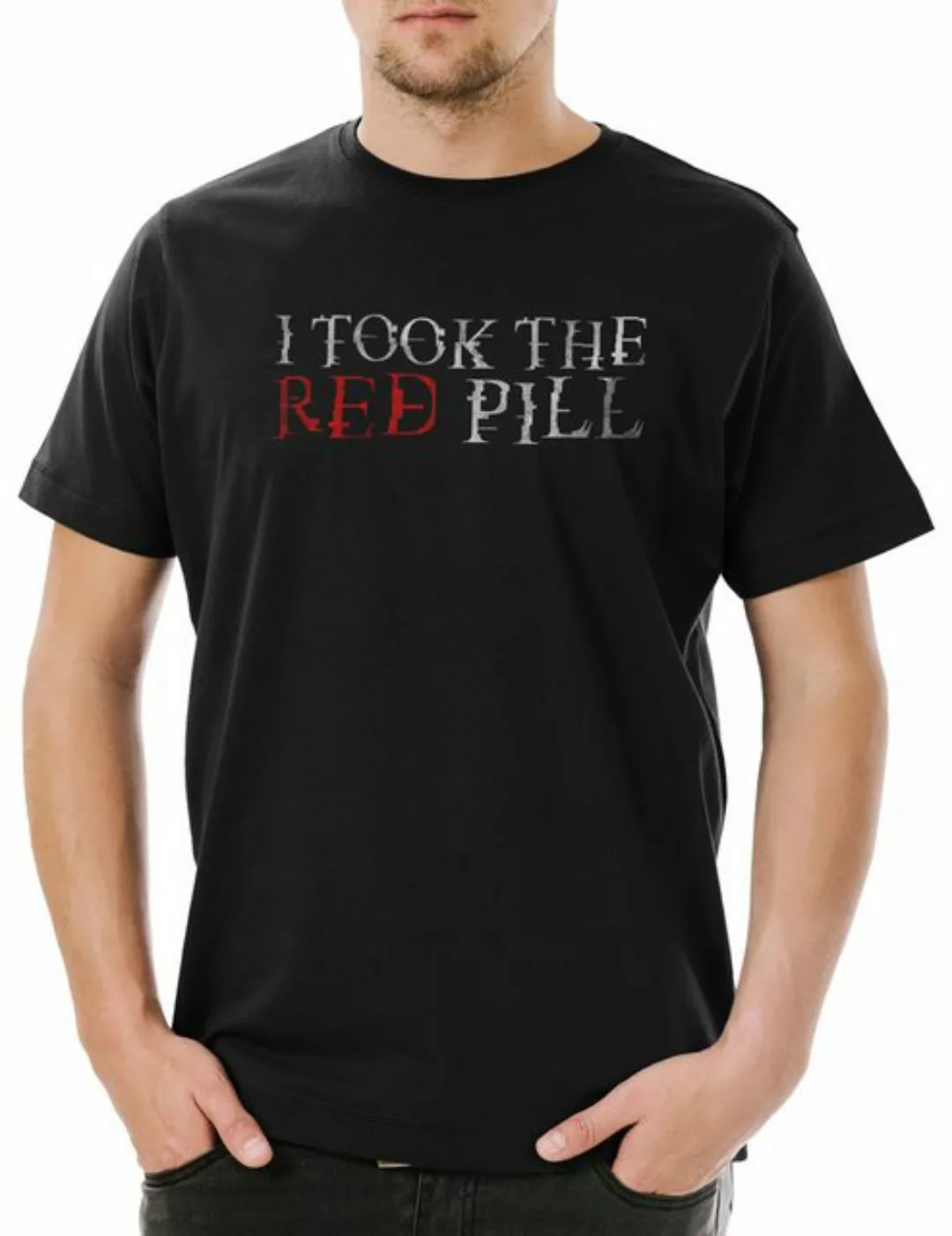 Urban Backwoods Print-Shirt I Took The Red Pill Herren T-Shirt Blue Knowled günstig online kaufen