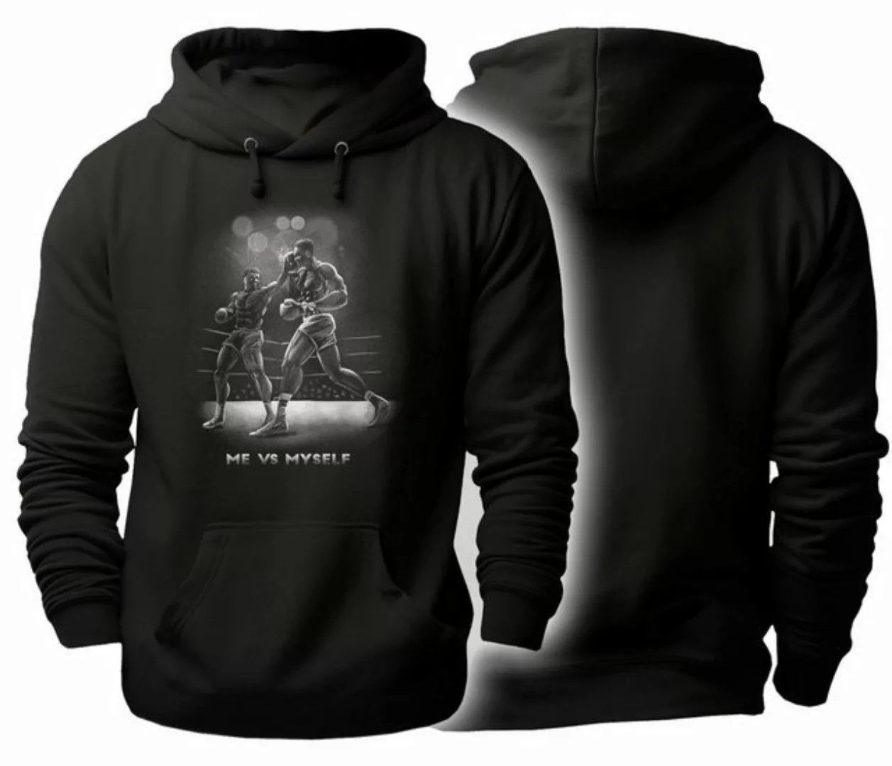 MyDesign24 Hoodie Herren Kapuzen Sweatshirt - 2 Boxer Kampf gegen sich selb günstig online kaufen