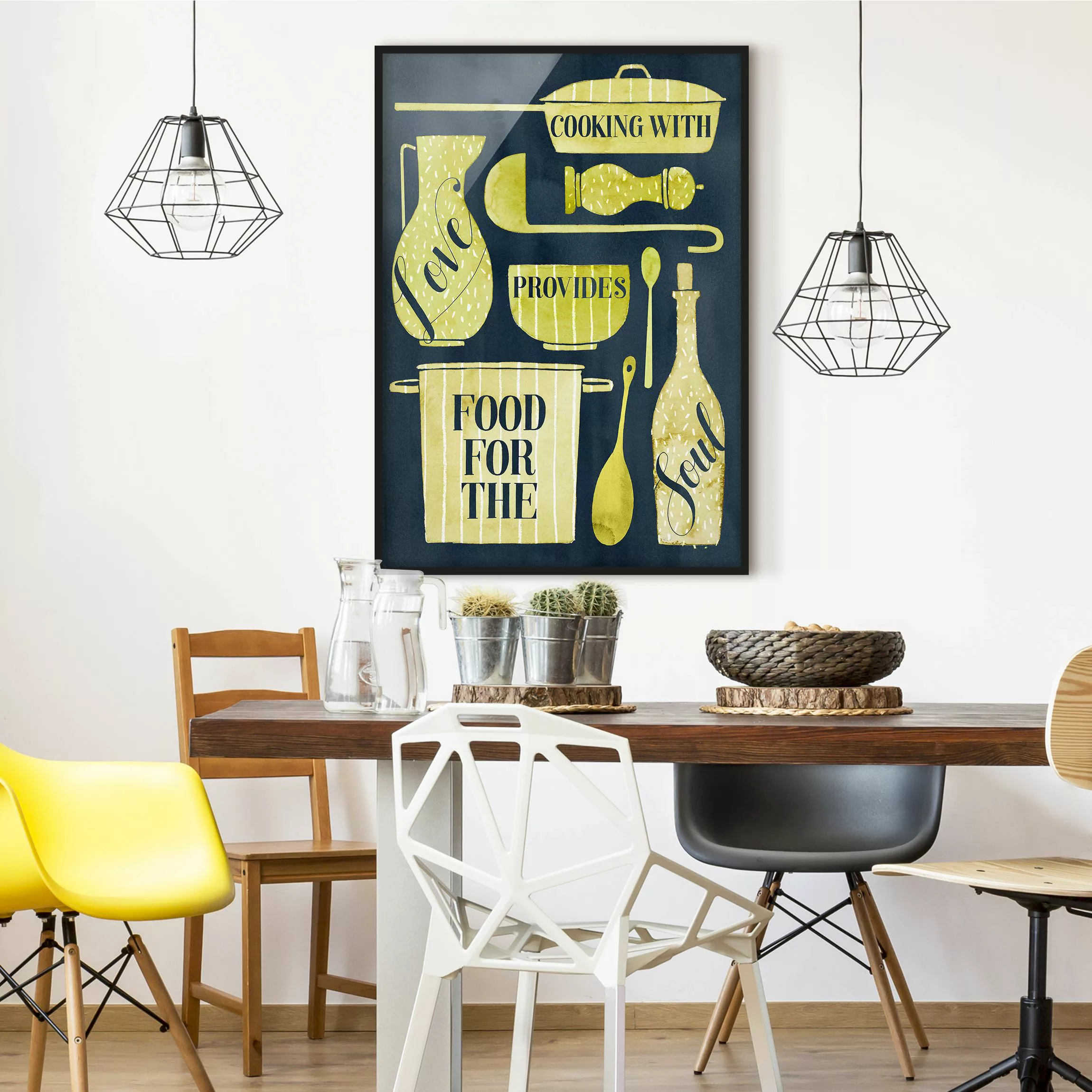 Bild mit Rahmen Küche - Hochformat Seelennahrung - Mit Liebe günstig online kaufen