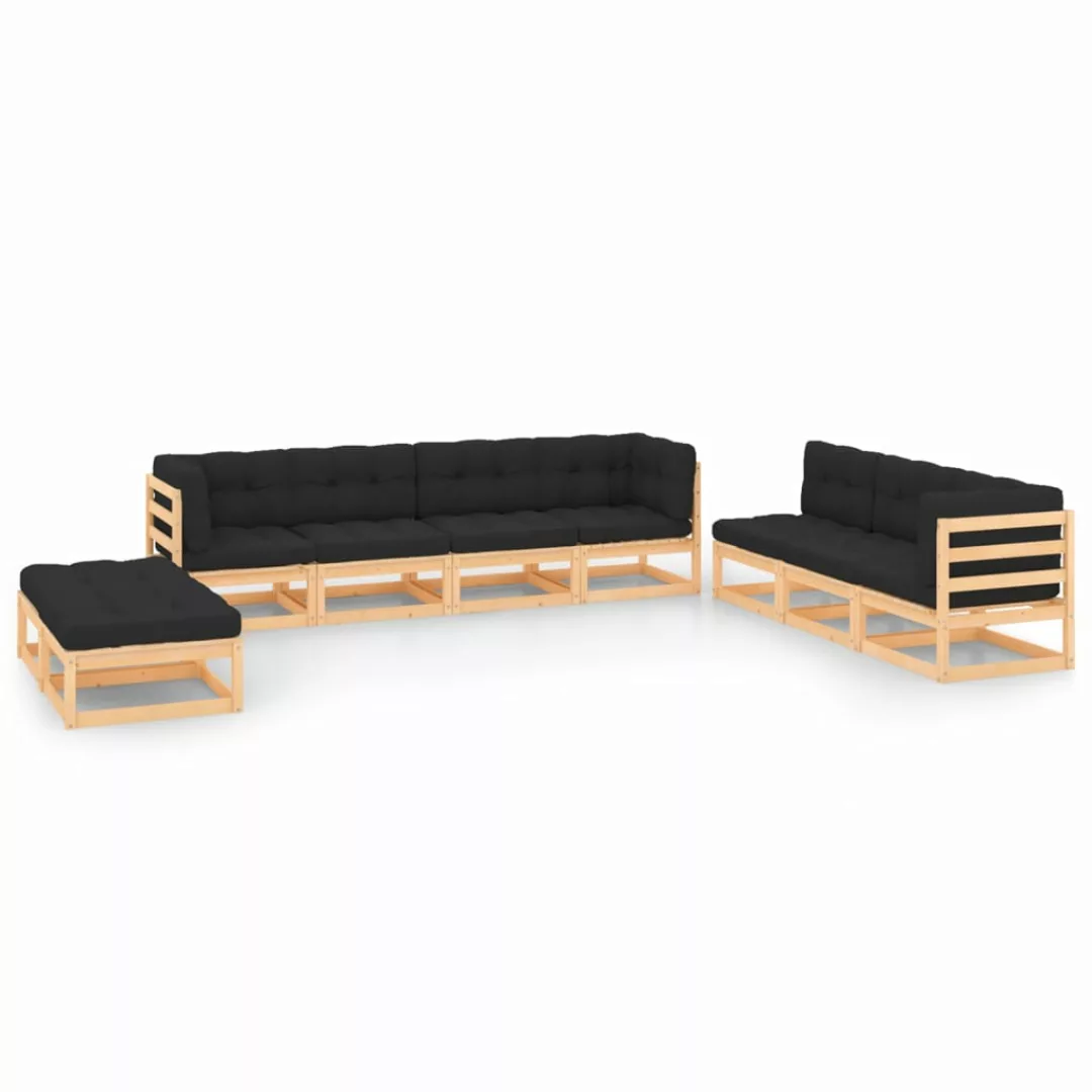 9-tlg. Garten-lounge-set Mit Kissen Massivholz Kiefer günstig online kaufen