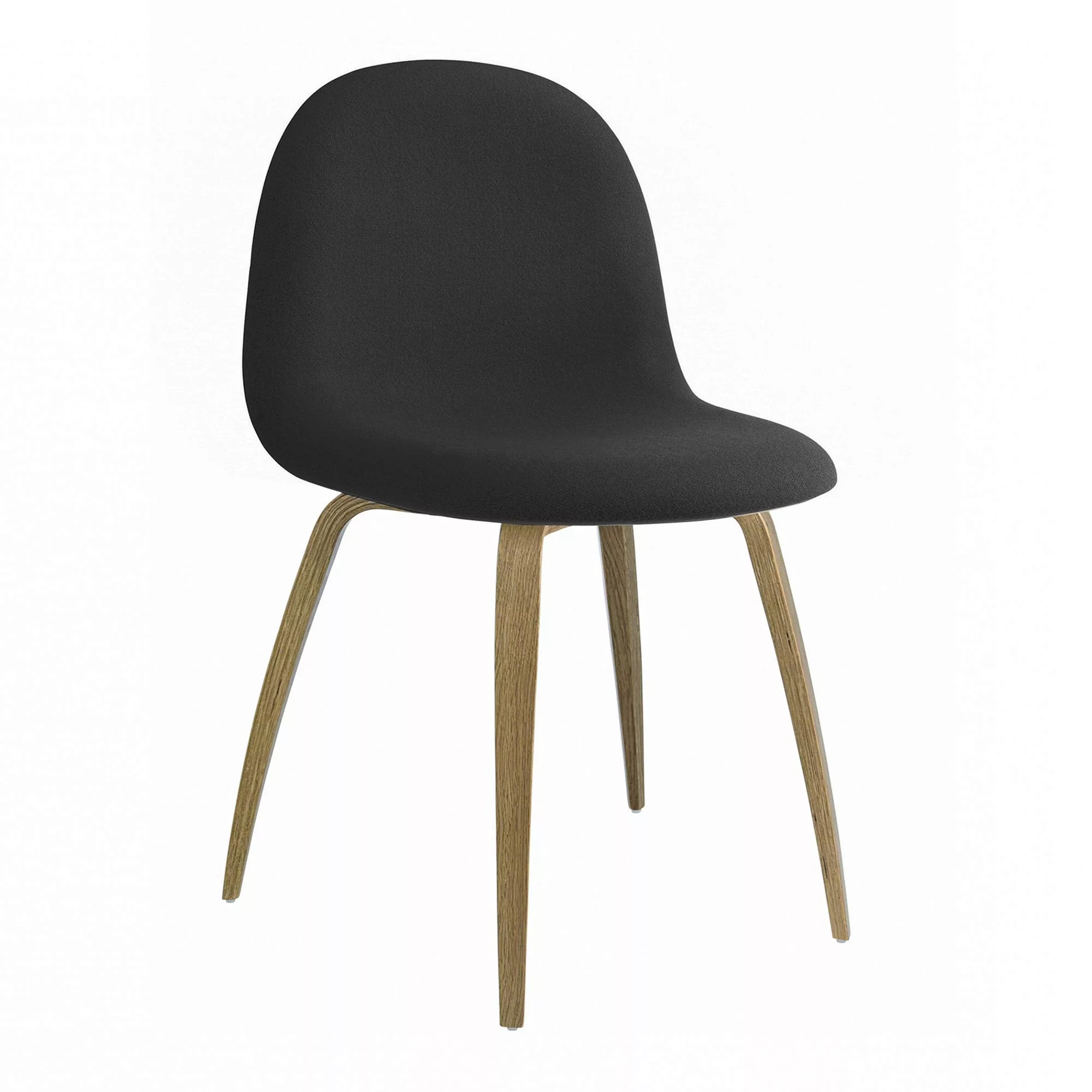 Gubi - 3D Dining Chair gepolstert Gestell Holz - schwarz/Stoff Kvadrat Tonu günstig online kaufen