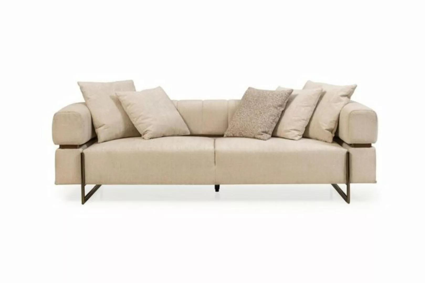 Xlmoebel 3-Sitzer Luxuriöses Designer-Stoffsofa in Beige für drei Personen, günstig online kaufen