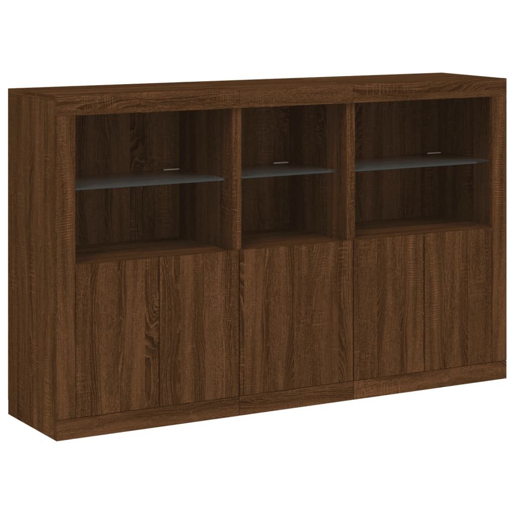 vidaXL Sideboard Sideboard mit LED-Leuchten Braun günstig online kaufen