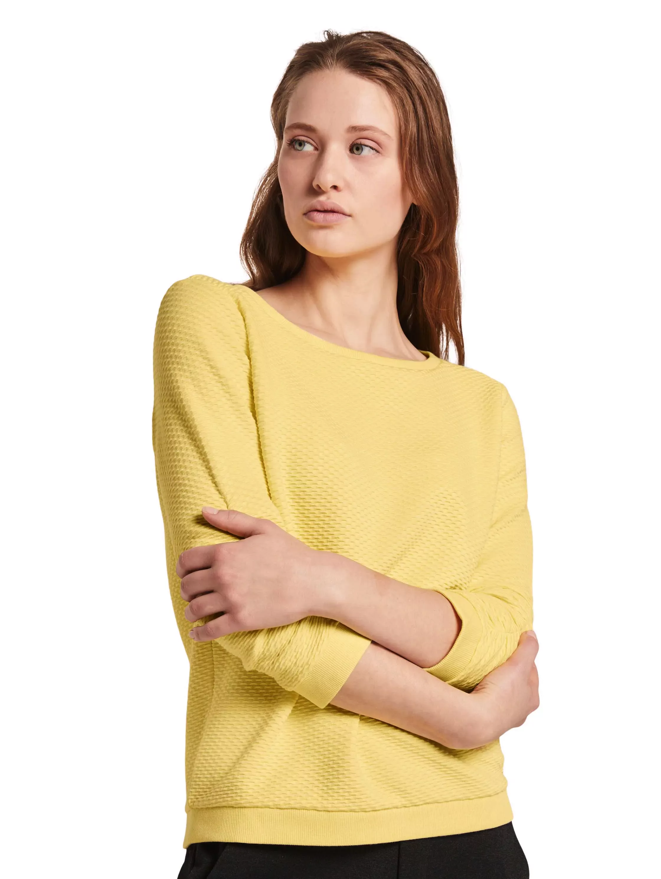 Tom Tailor Denim Pullover Structured Gelb günstig online kaufen
