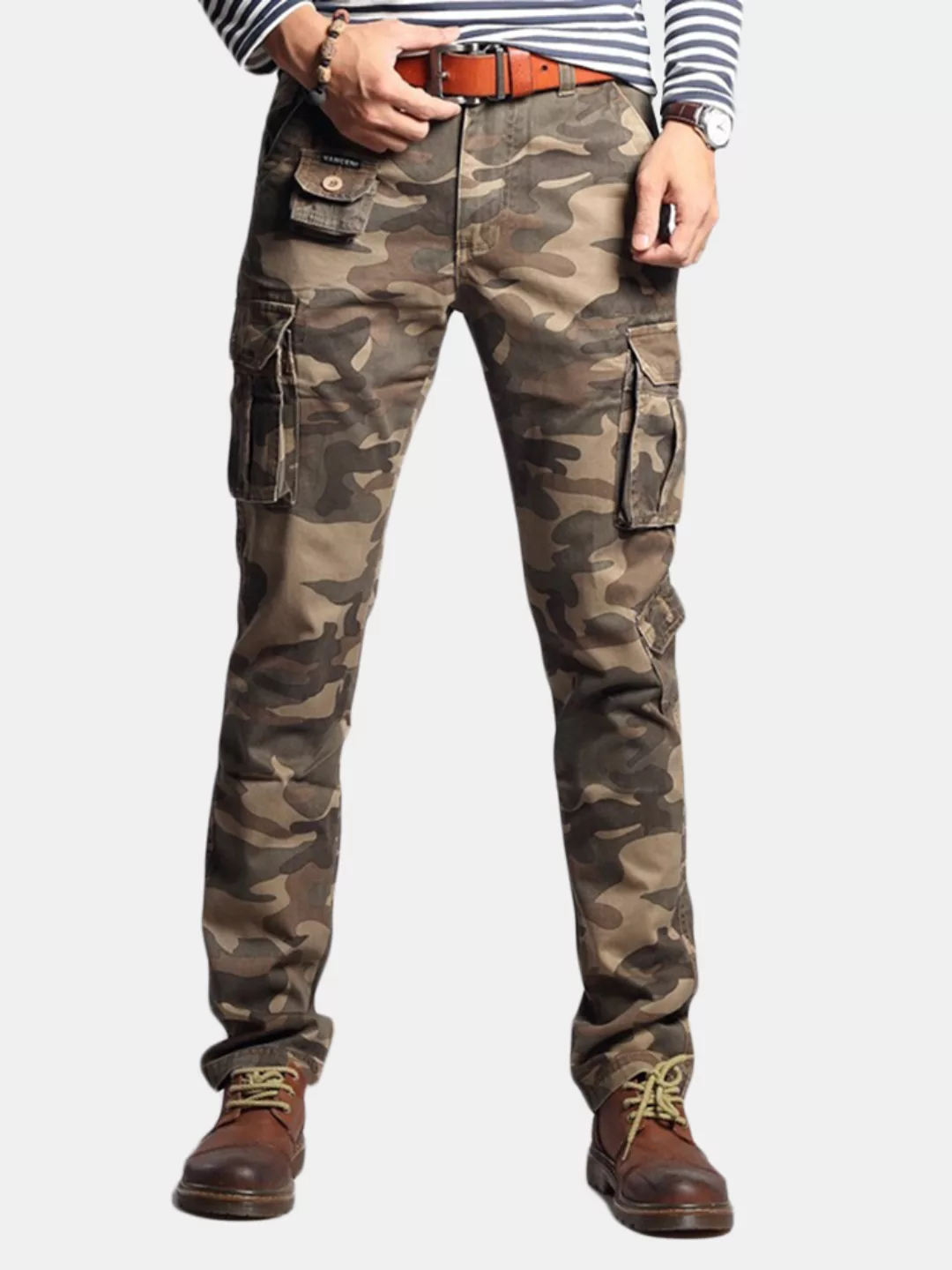 Herren Cargo Pants Multi Pockets Outdoor Camo Freizeithose günstig online kaufen