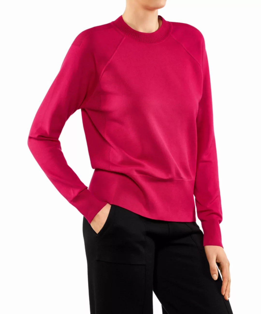 FALKE Damen Pullover Rundhals, XL, Pink, Uni, Baumwolle, 64138-845305 günstig online kaufen