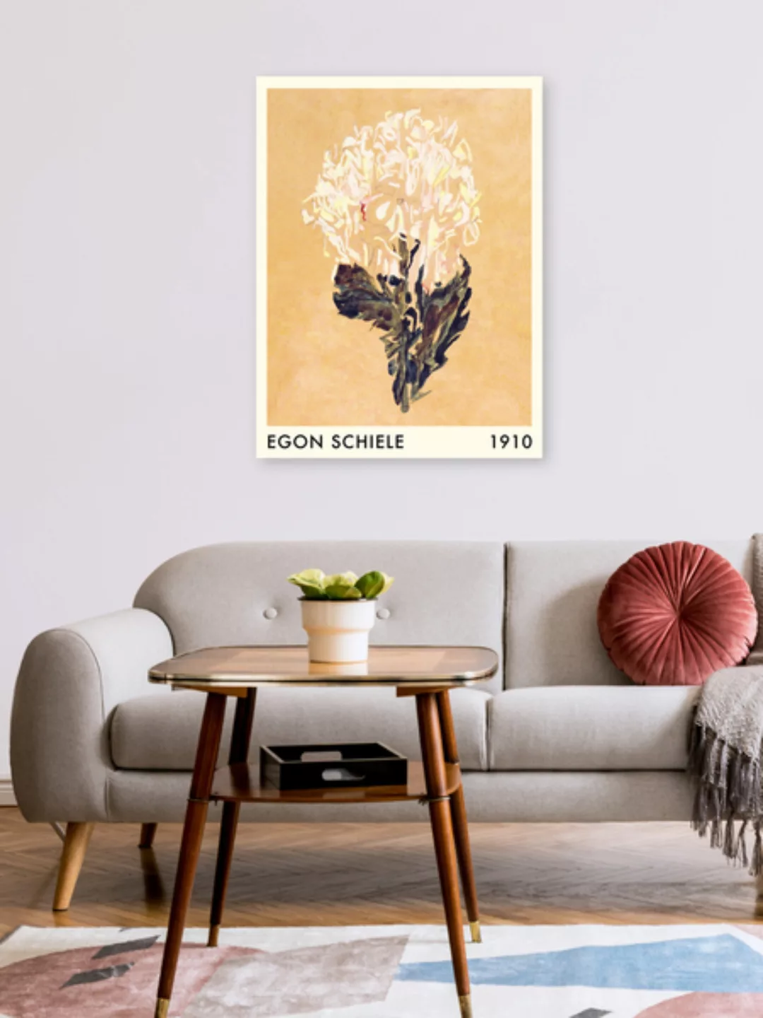 Poster / Leinwandbild - Egon Schiele: Weiße Chrysantheme (1910) günstig online kaufen