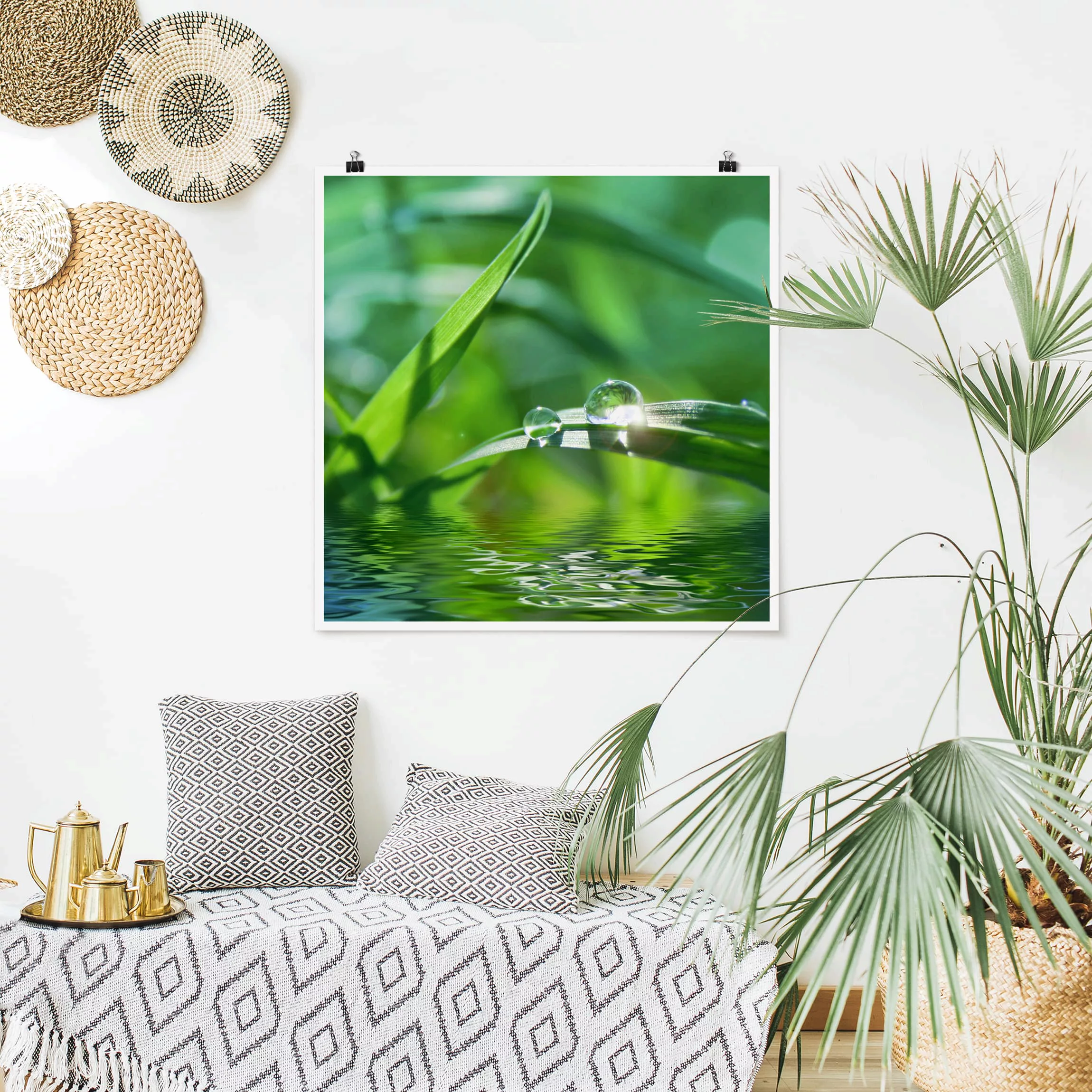 Poster Blumen - Quadrat Green Ambiance II günstig online kaufen