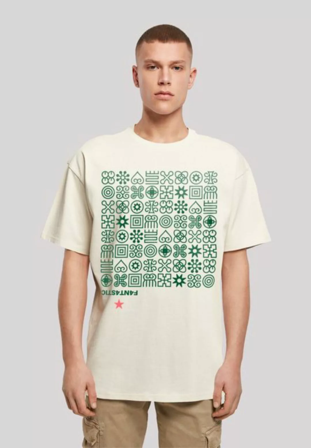 F4NT4STIC T-Shirt "Muster Grün Symbole", Print günstig online kaufen