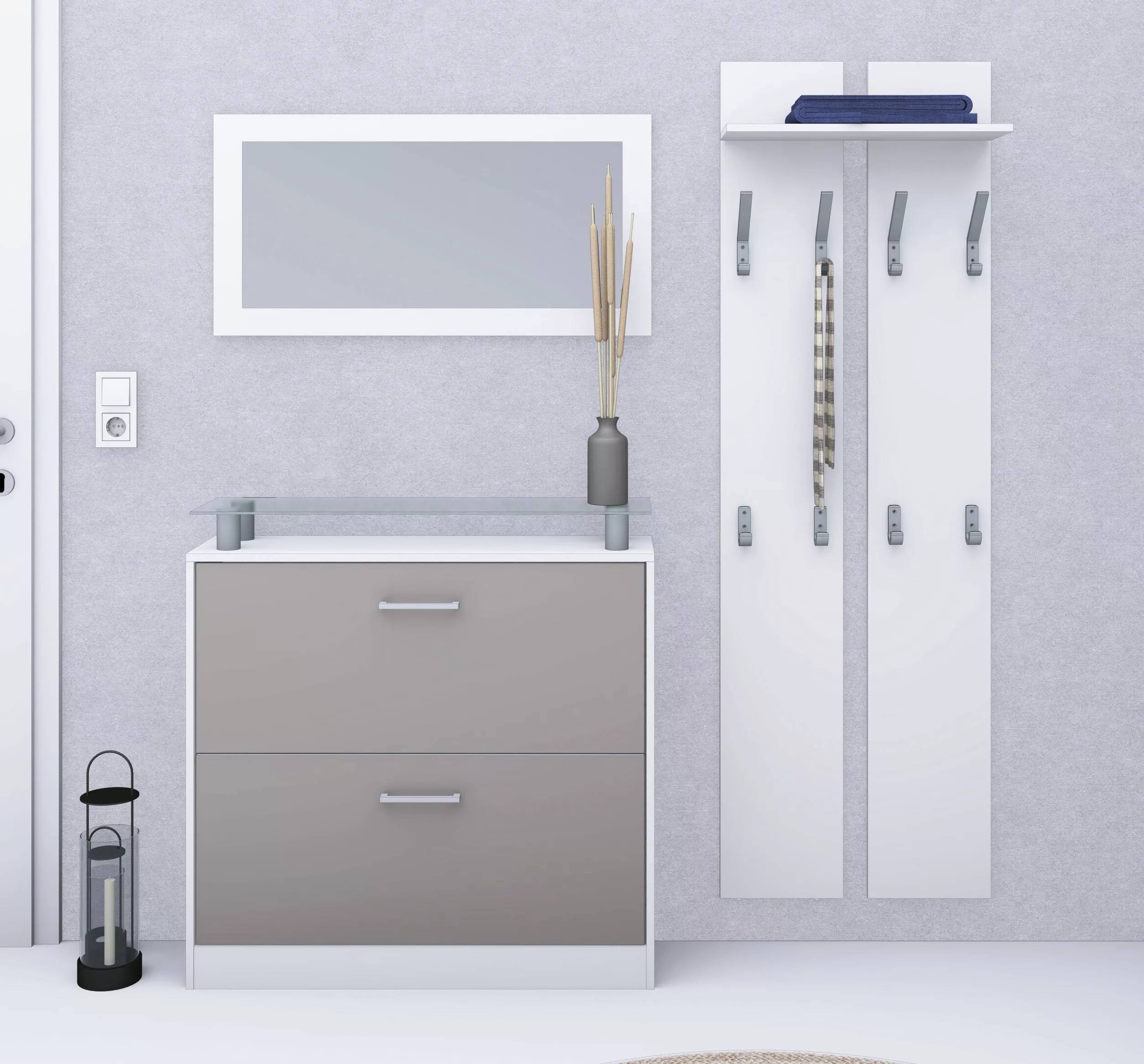 borchardt Möbel Garderoben-Set "Finn", (Set, 3 St.), mit Glasablage günstig online kaufen