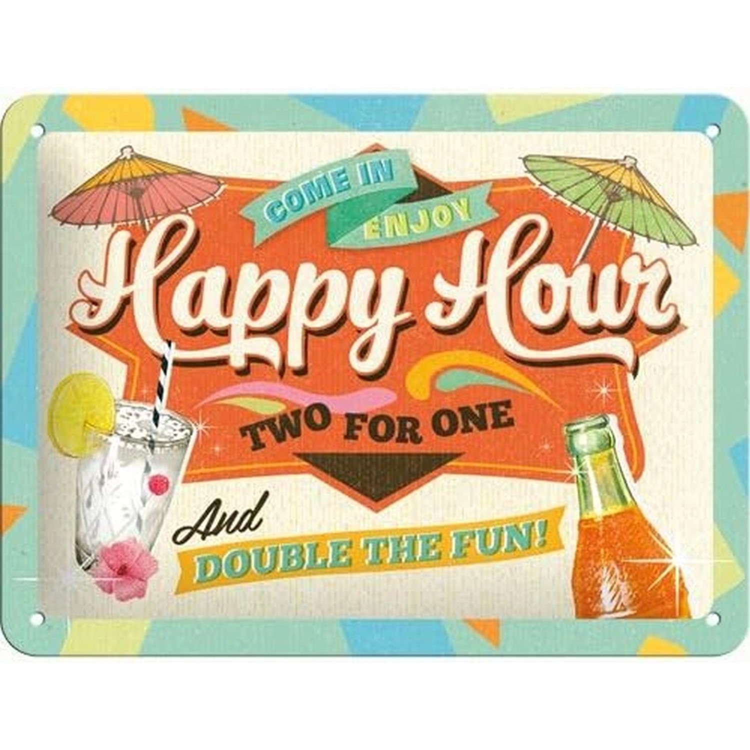 Nostalgic-Art Blechschild 15x20 cm - Happy Hour günstig online kaufen