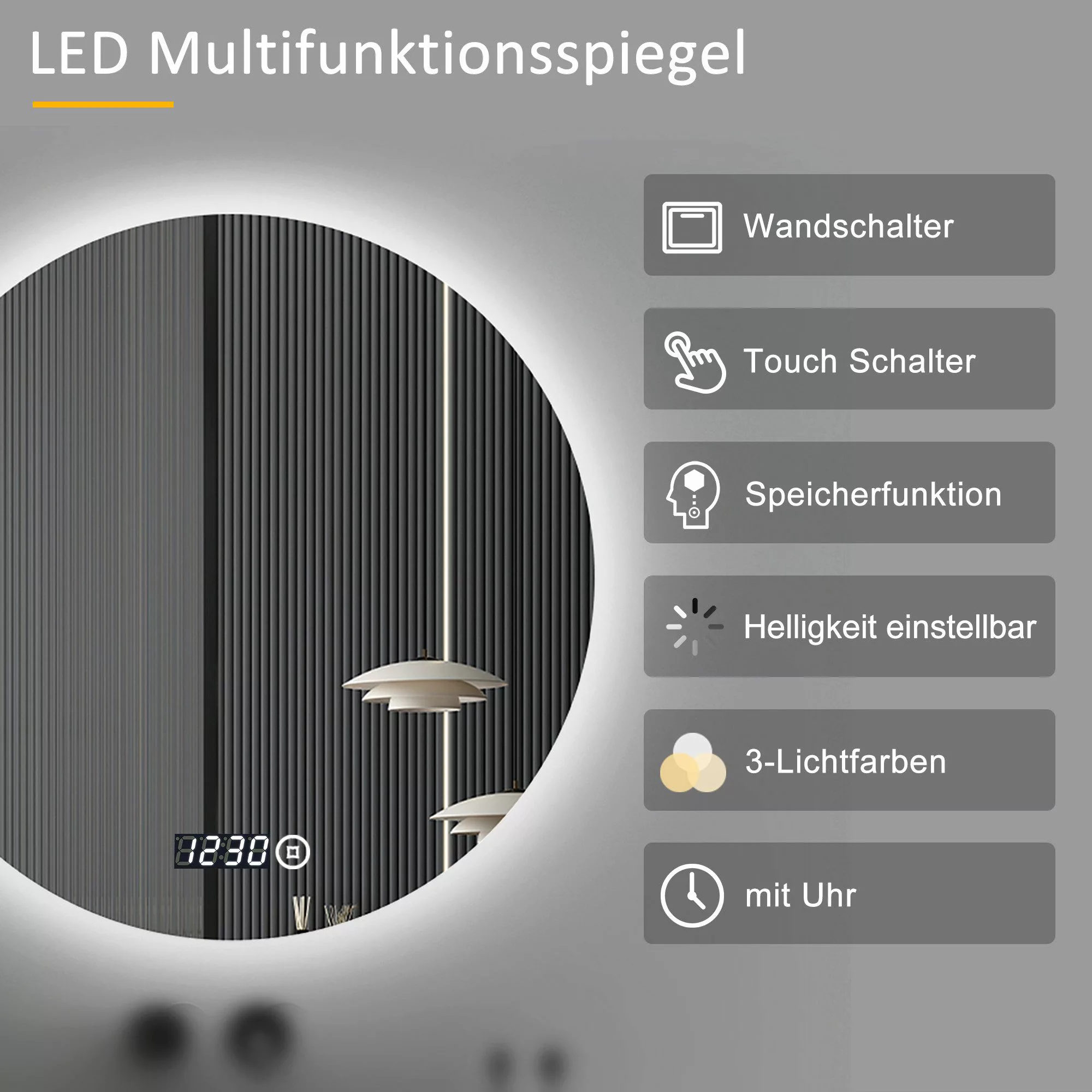 WDWRITTI Badspiegel Led 50x70 80x60 100x60 günstig online kaufen