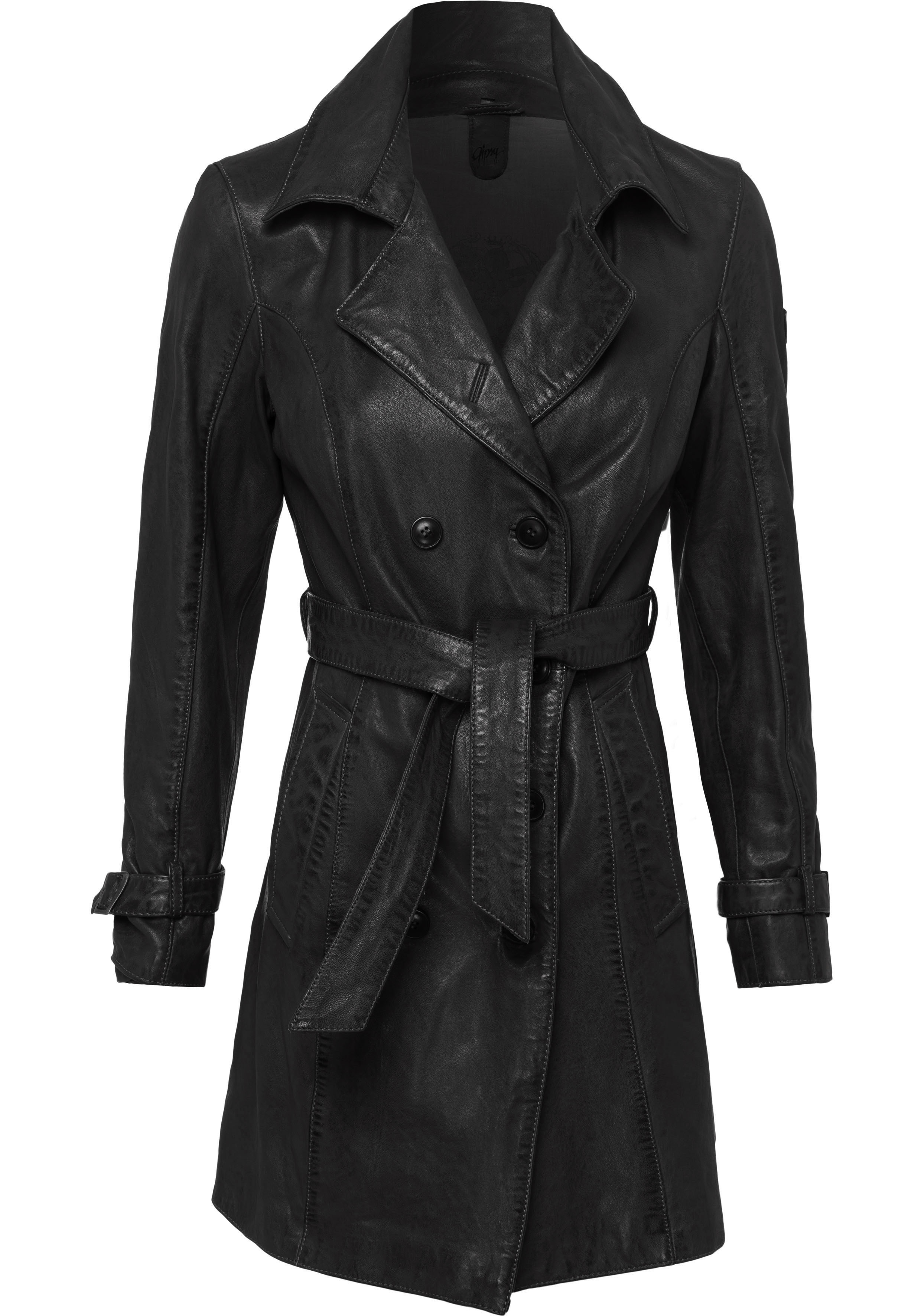 Gipsy Ledermantel Taresa (2-tlg., mit Bindegürtel) Leder-Trenchcoat mit Bin günstig online kaufen