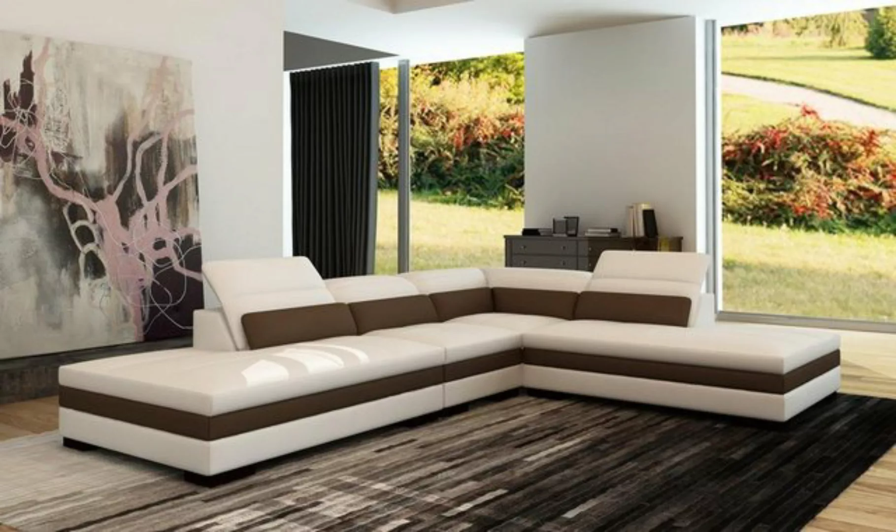 JVmoebel Ecksofa Ledersofa Couch Wohnlandschaft Eck Design Modern Sofa 5127 günstig online kaufen