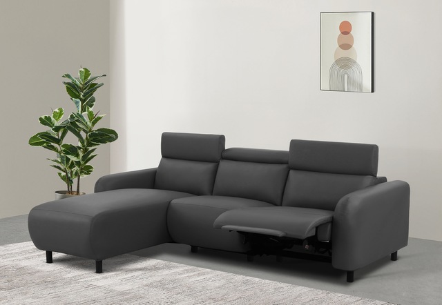 Home affaire Ecksofa "SKAANE Lederoptik, L-Form, 274 cm, manuelle u. elektr günstig online kaufen