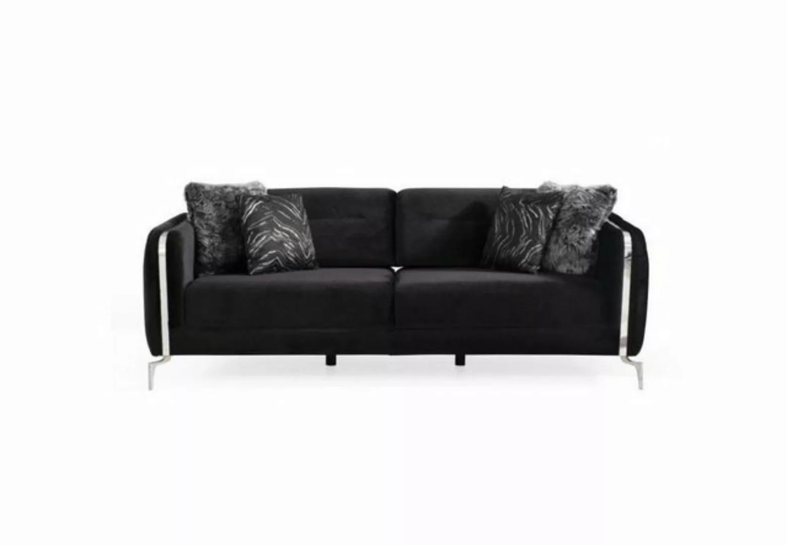 Xlmoebel 3-Sitzer Hochwertiges Dreisitzer-Sofa in elegantem Schwarzem Samt günstig online kaufen