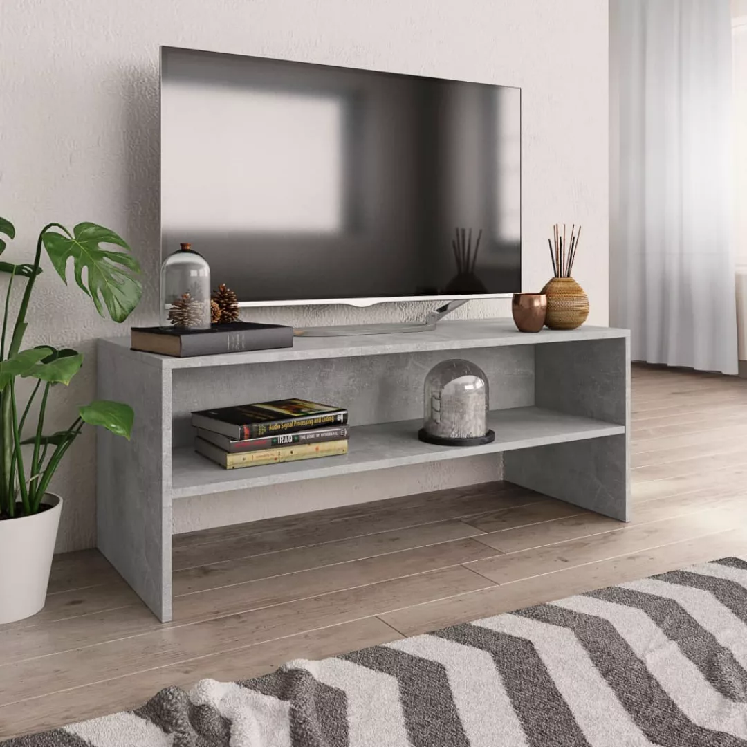 vidaXL TV-Schrank TV-Schrank Betongrau 100 x 40 x 40 cm Spanplatte Lowboard günstig online kaufen