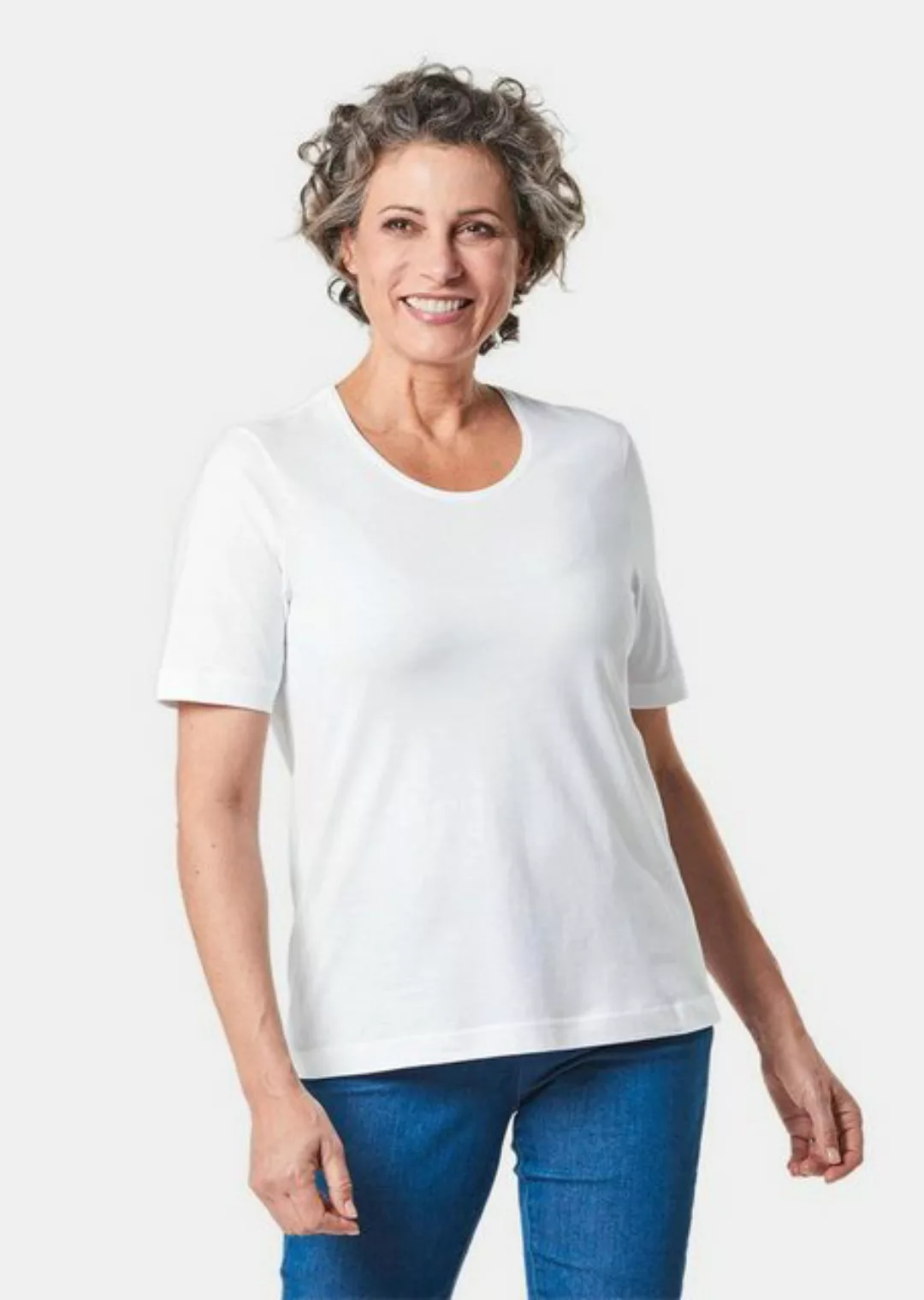 GOLDNER T-Shirt Kurzgröße: Basic T-Shirt aus reiner Baumwolle günstig online kaufen