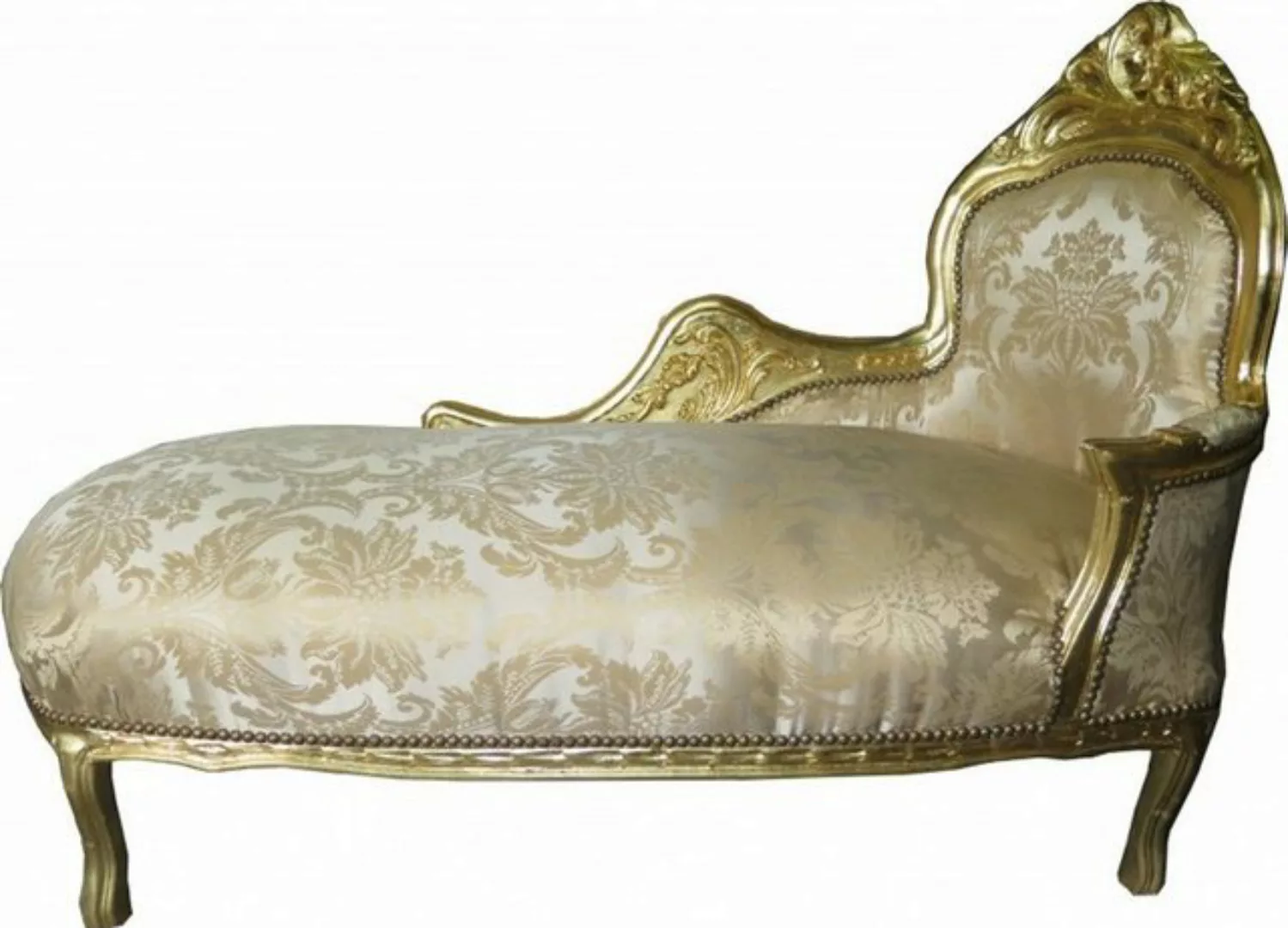 Casa Padrino Chaiselongue Barock Chaiselongue Creme Gold Muster / Gold - Re günstig online kaufen