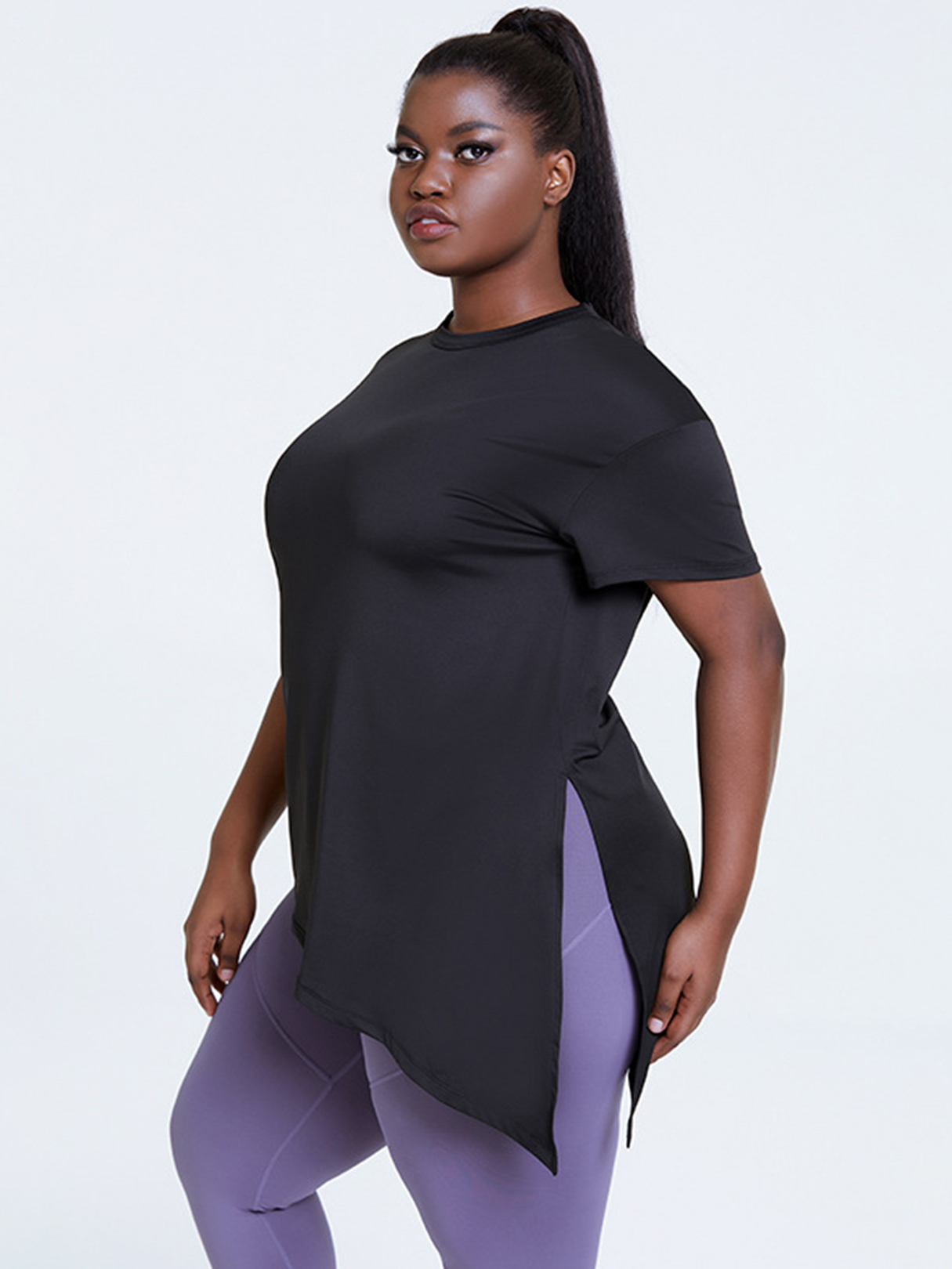 Plus Size Rundhalsausschnitt Kurzarm T-Shirt günstig online kaufen