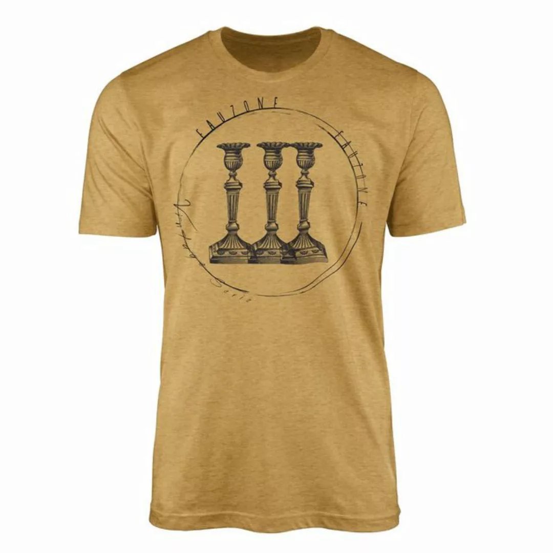 Sinus Art T-Shirt Vintage Herren T-Shirt Kerzenständer günstig online kaufen