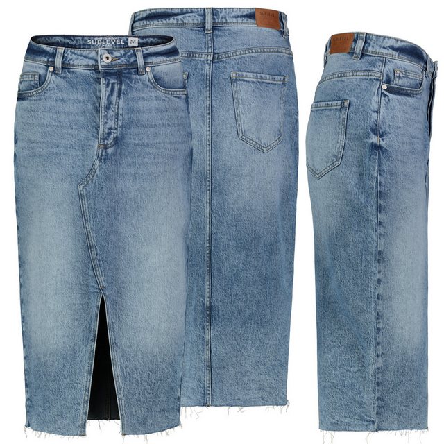 SUBLEVEL Jeansrock Damen Jeans rock Rock MAXI Lange Rock Denim Stretch Vint günstig online kaufen