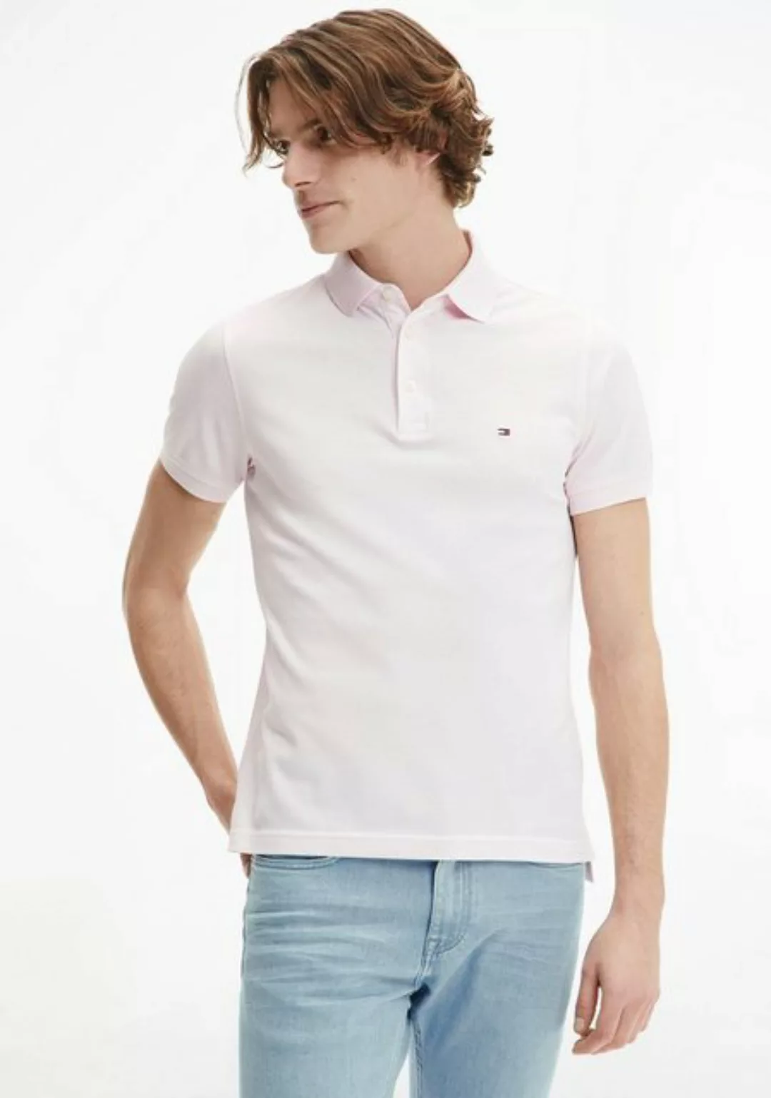 Tommy Hilfiger Poloshirt 1985 SLIM POLO Markenstickerei, aus Baumwoll-Piqué günstig online kaufen