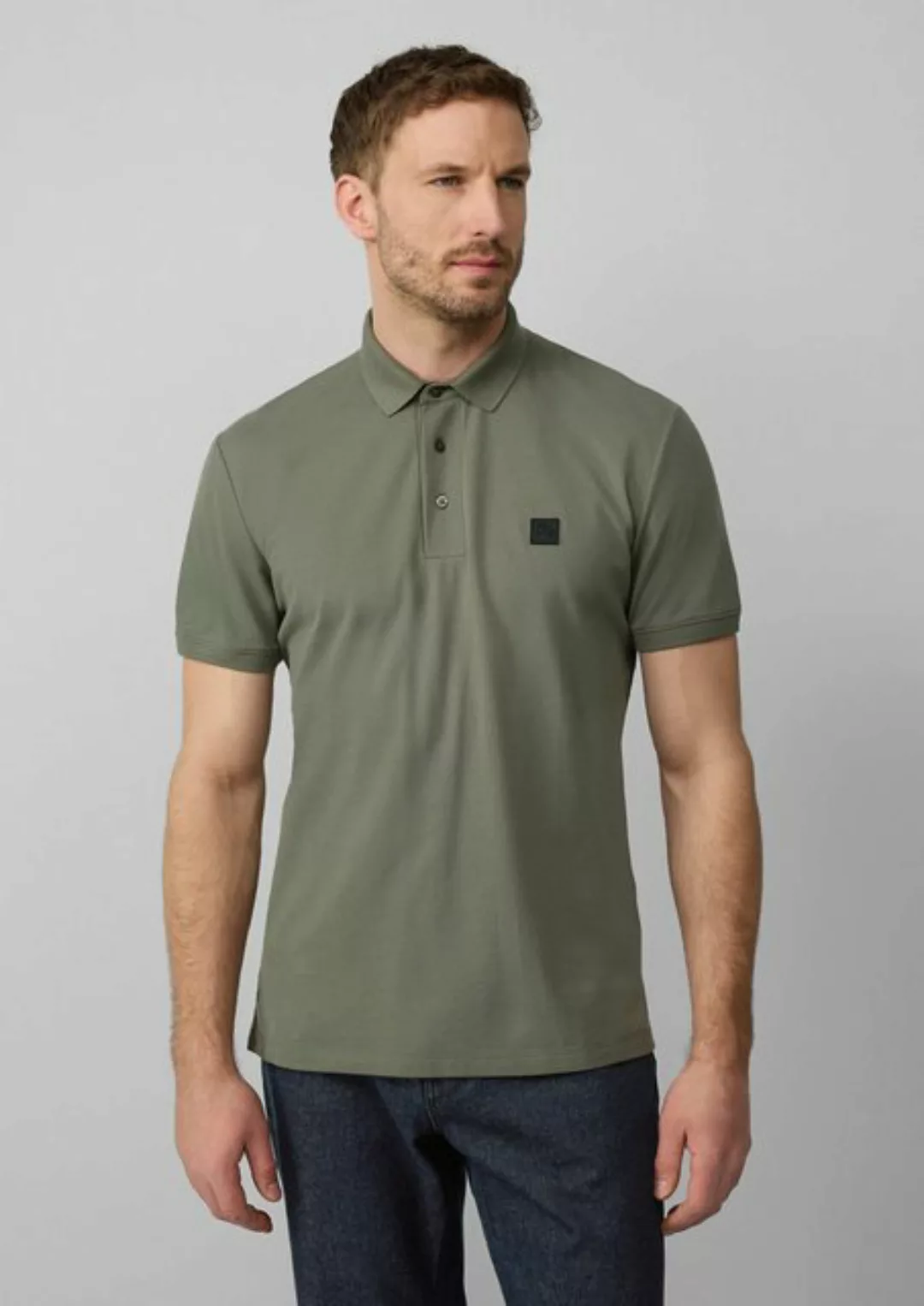 s.Oliver BLACK LABEL Kurzarmshirt Piqué-Poloshirt aus Baumwollstretch mit L günstig online kaufen