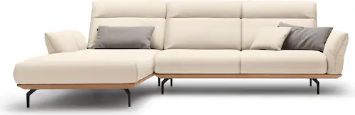 Creation BY ROLF BENZ Ecksofa »CR.460«, Sockel in Eiche, Winkelfüße in Umbr günstig online kaufen