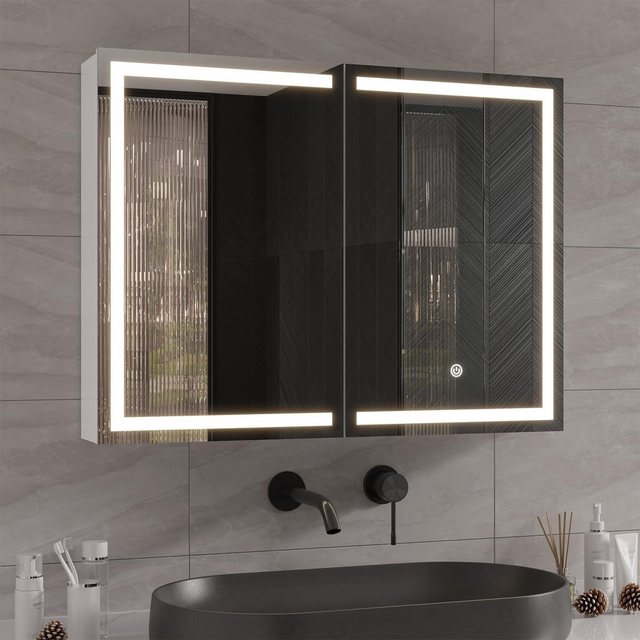 MSMASK Badezimmerspiegelschrank mit LED Beleuchtung und Steckdose,Hängeschr günstig online kaufen