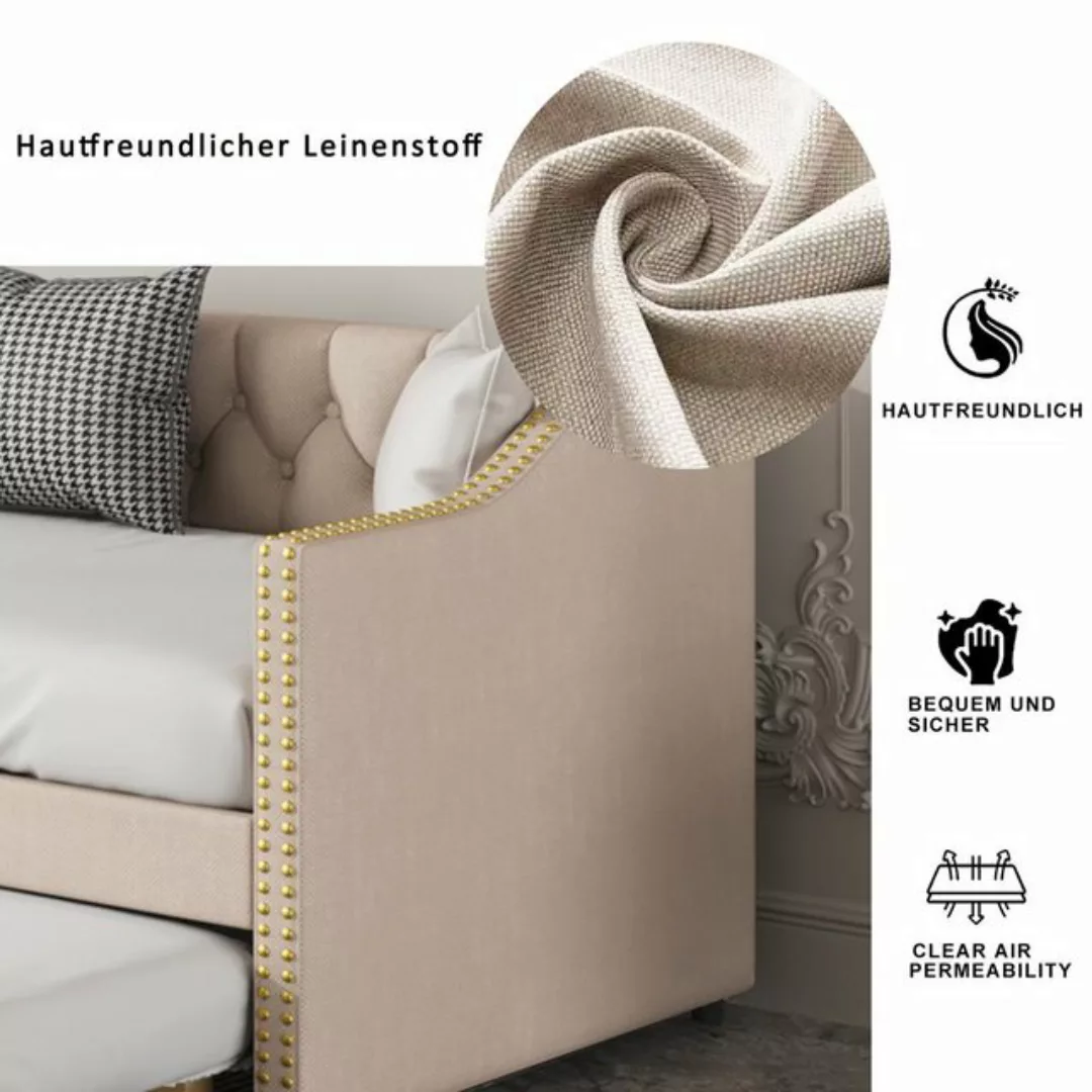 REDOM Bett Polsterbett Schlafsofa mit 2 herausnehmbaren Schubladen (Ohne Ma günstig online kaufen
